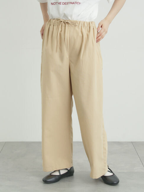 Samansa Mos2「【イージーケア】イージーストレートパンツ」|その他|ベージュ