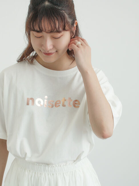Samansa Mos2「【接触冷感】箔プリントTシャツ」|Tシャツ・カットソー|オフホワイト