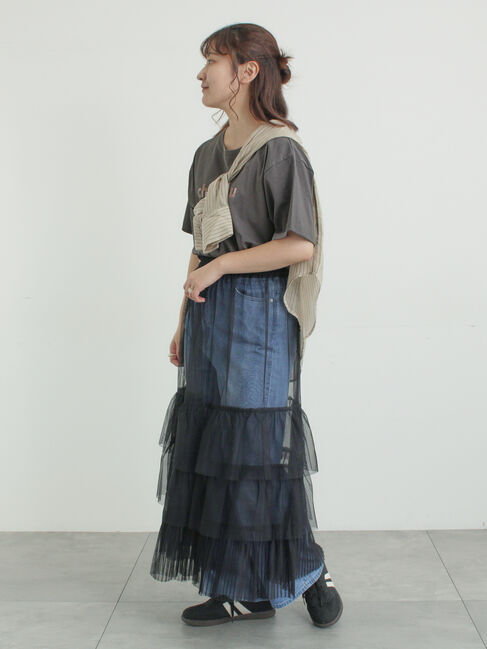 Samansa Mos2「【接触冷感】箔プリントTシャツ」|Tシャツ・カットソー|