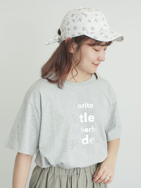 Samansa Mos2「【接触冷感】箔プリントTシャツ」|Tシャツ・カットソー|グレー