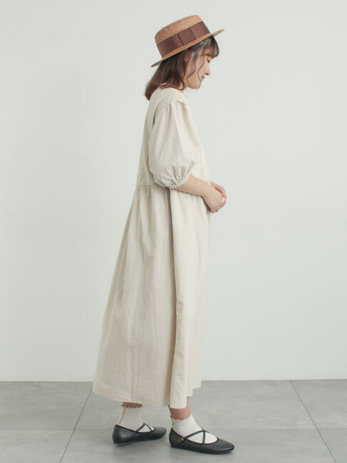 Samansa Mos2「胸元レース貼りワンピース」|ワンピース|