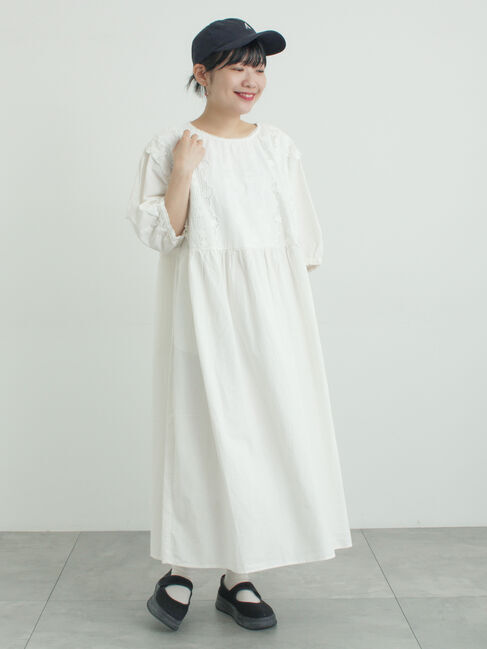 Samansa Mos2「胸元レース貼りワンピース」|ワンピース|