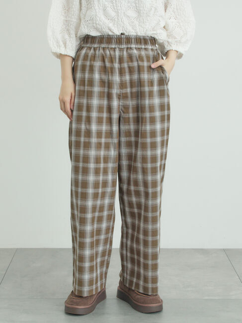 Samansa Mos2「(セットアップ可)ストレートパンツ」|その他|チェック