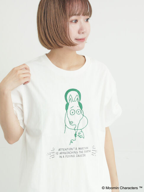 Samansa Mos2「【MOOMIN&times;Samansa Mos2】ぽこぽこ刺繍Tシャツ」|Tシャツ・カットソー|