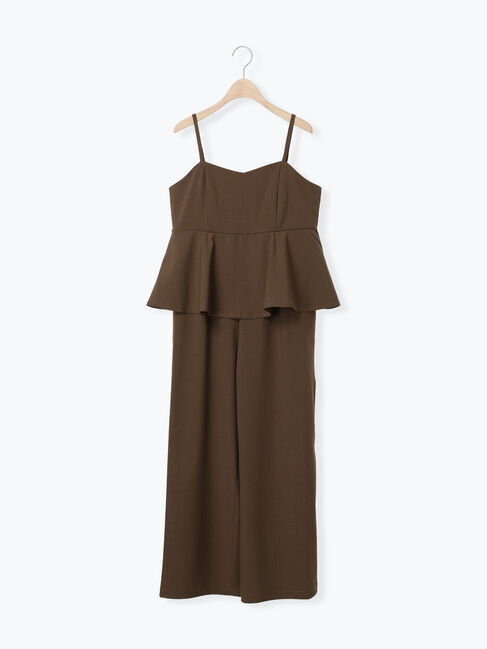 Samansa Mos2「胸フリルサロペット」|その他|ブラウン