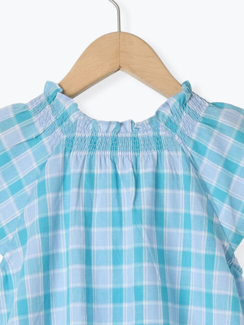 Samansa Mos2 Lagom「シャーリングネックチェックワンピース」|ワンピース|