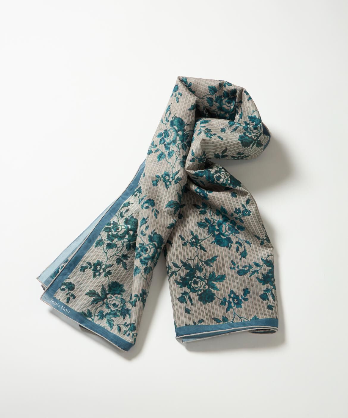 INED「《FAVORITE》Large Light Blue Stripe スカーフ《Tapis Noir》」|バンダナ・スカーフ|