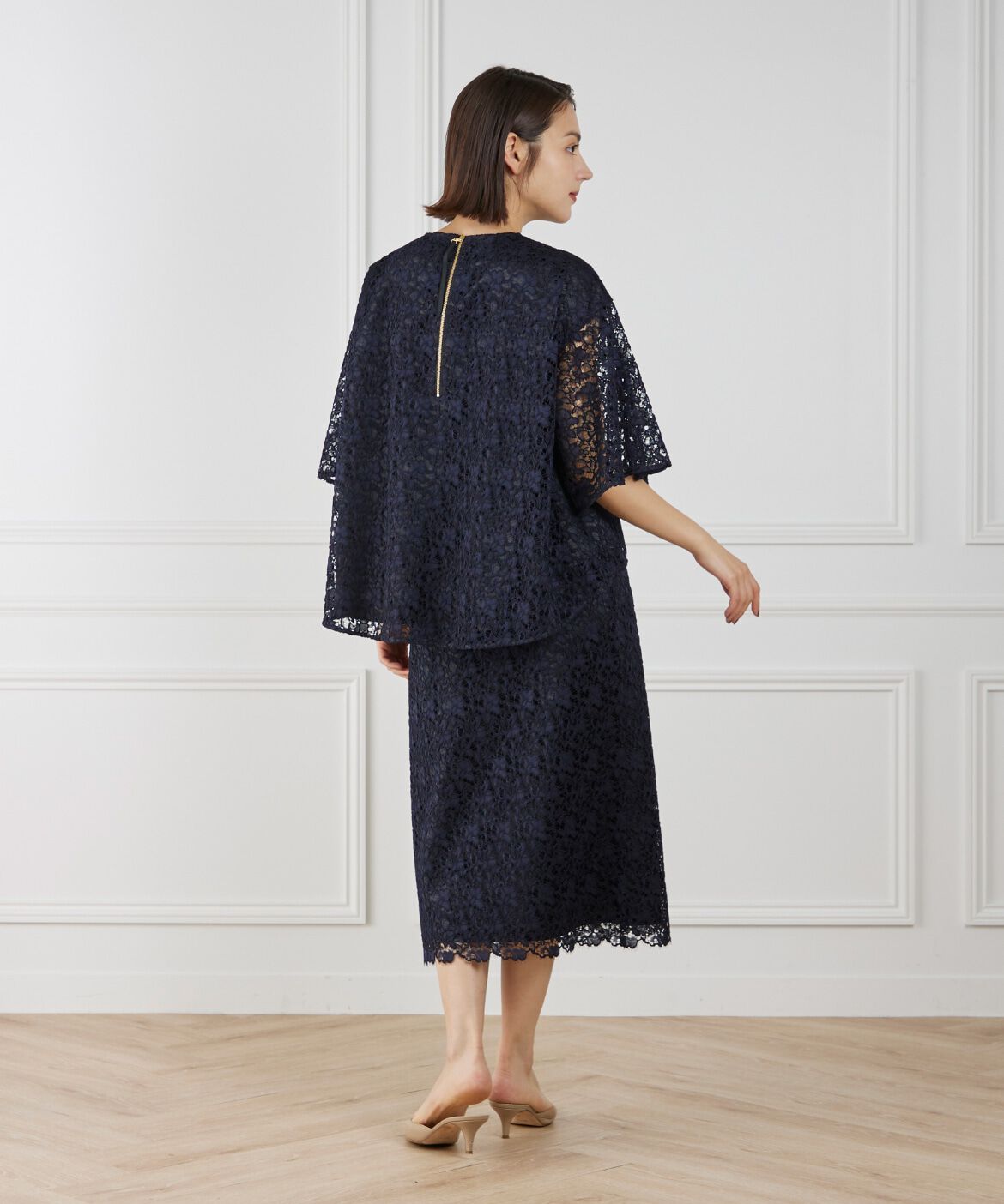 7-IDconcept.「レースセミタイトスカート」|タイト|