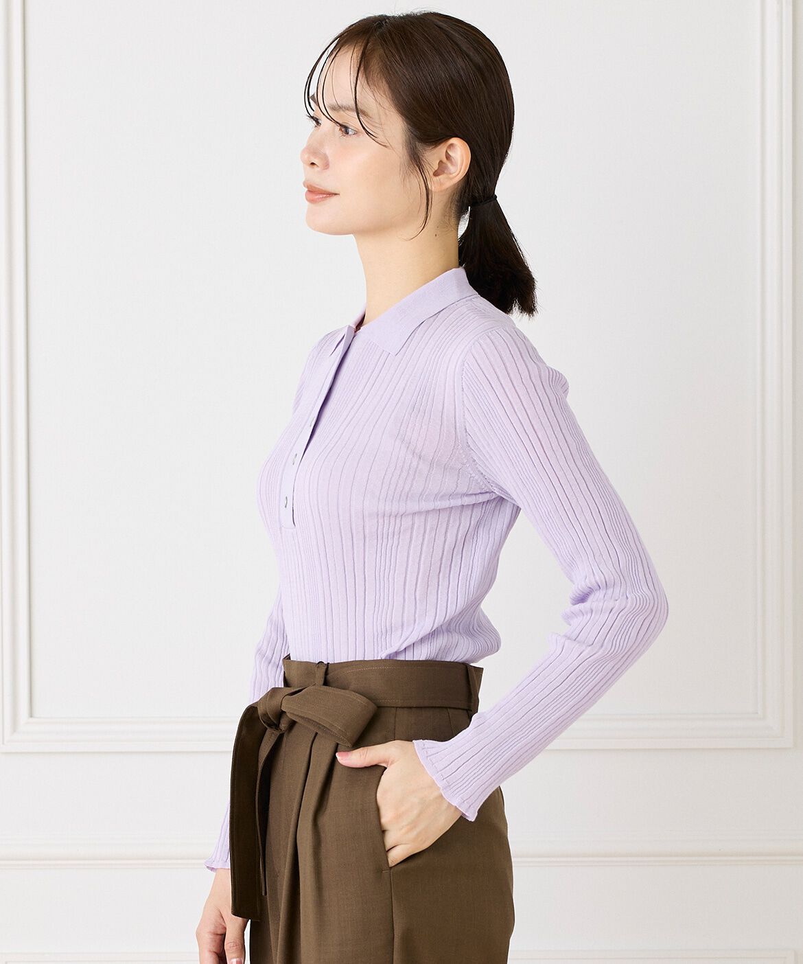 INED「シアーポロニットプルオーバー《YVON》」|ニット・セーター|