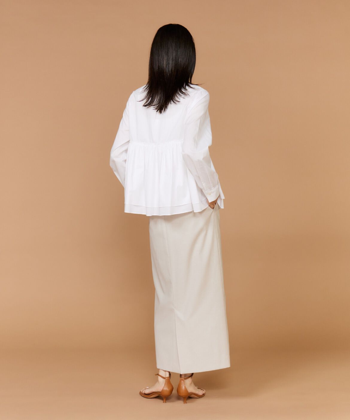 INED「《大きいサイズ》レイヤードブラウス」|シャツ・ブラウス|