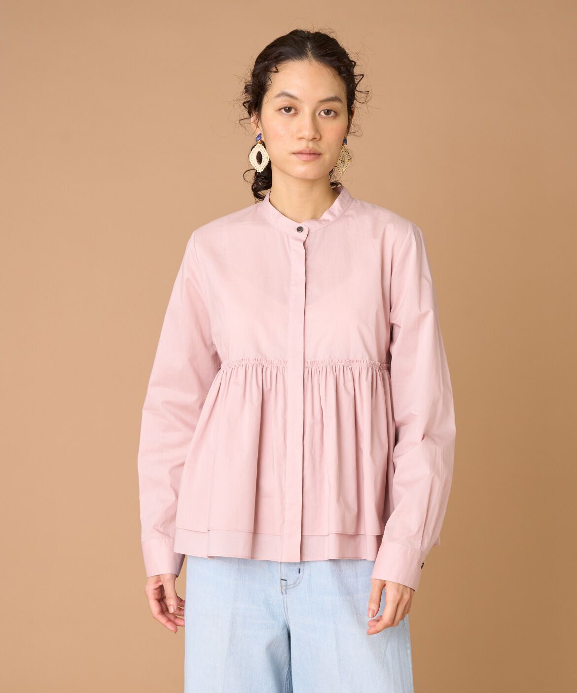 INED「《大きいサイズ》レイヤードブラウス」|シャツ・ブラウス|