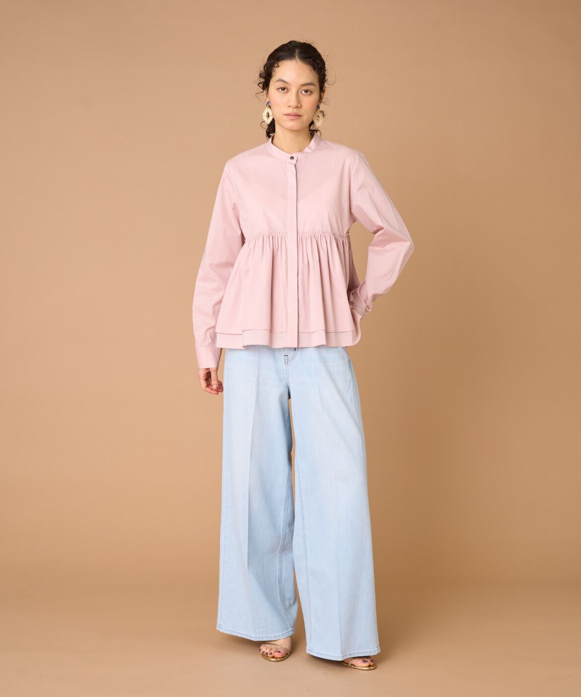 INED「《大きいサイズ》レイヤードブラウス」|シャツ・ブラウス|