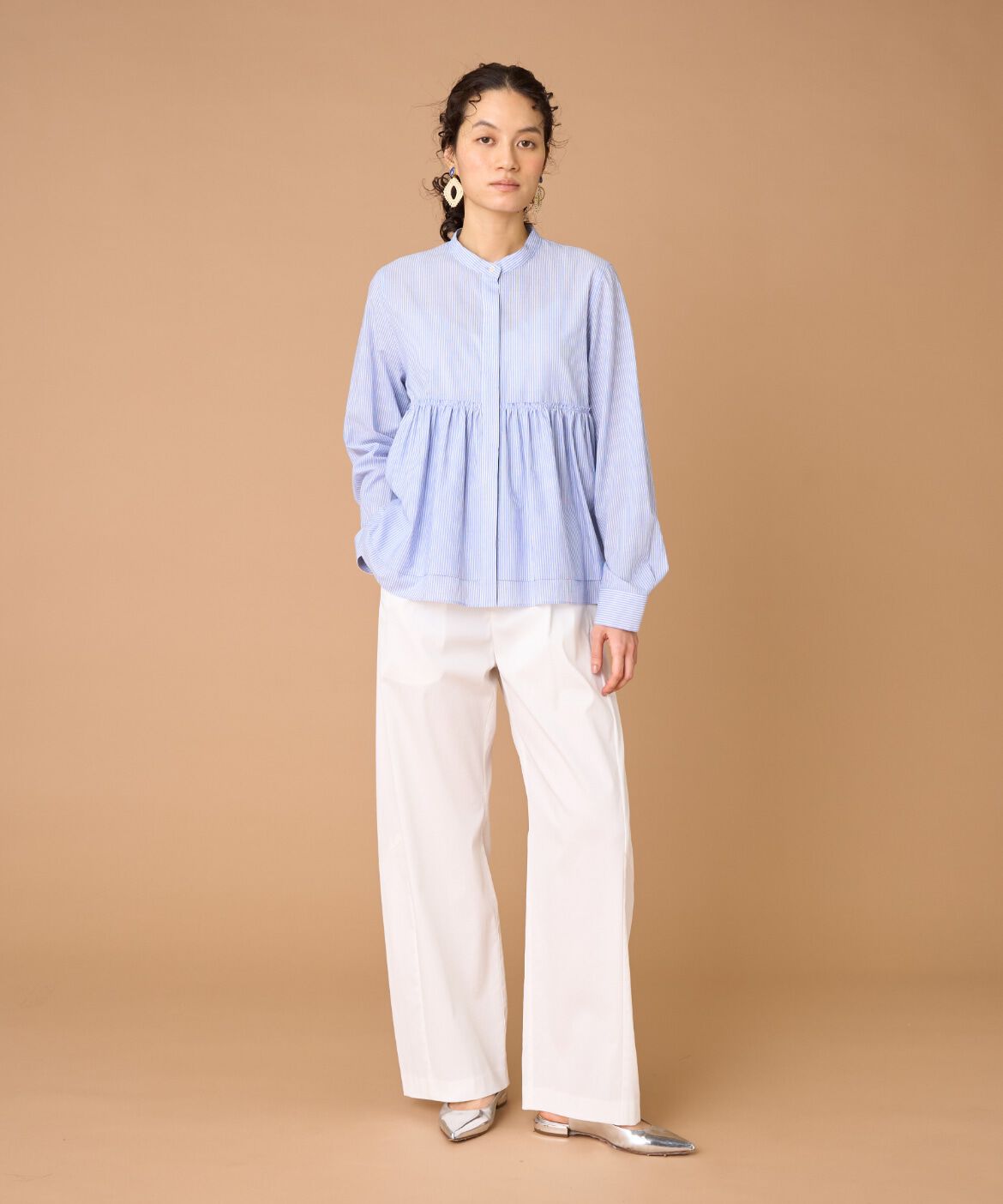 INED「《大きいサイズ》レイヤードブラウス」|シャツ・ブラウス|