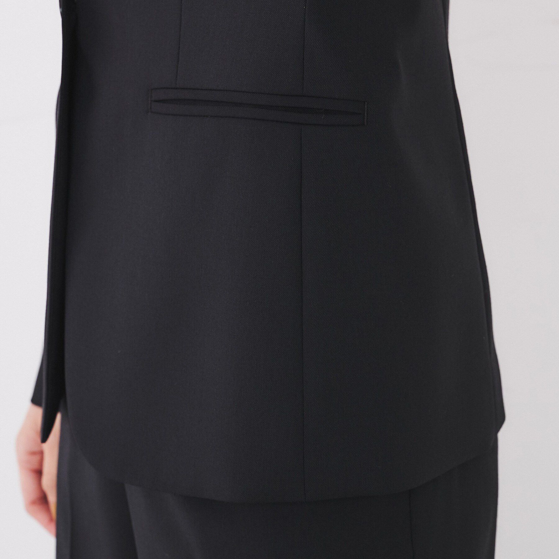 UNTITLED「【洗える通勤スーツ】レジェールギャバ　ストレッチカラーレスジャケット」|ノーカラージャケット|