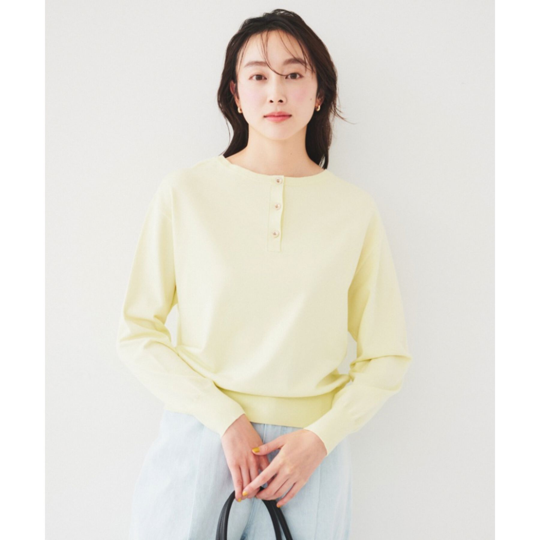 UNTITLED「【洗える/2WAY】ストレッチニット」|ニット・セーター|ライトイエロー(03