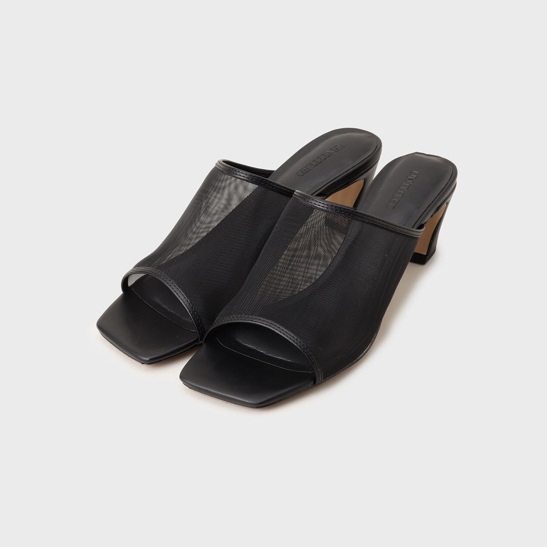 UNTITLED「【旬トレンド】メッシュミュール」|サンダル|ブラック(019)