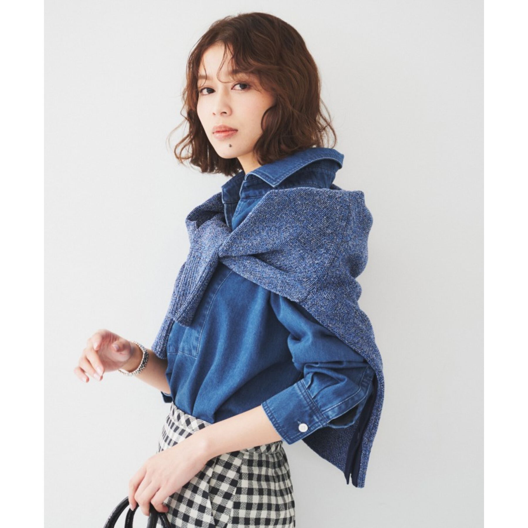 UNTITLED「【手洗い可/春夏素材】ミックスカラー プルオーバーニット」|ニット・セーター|