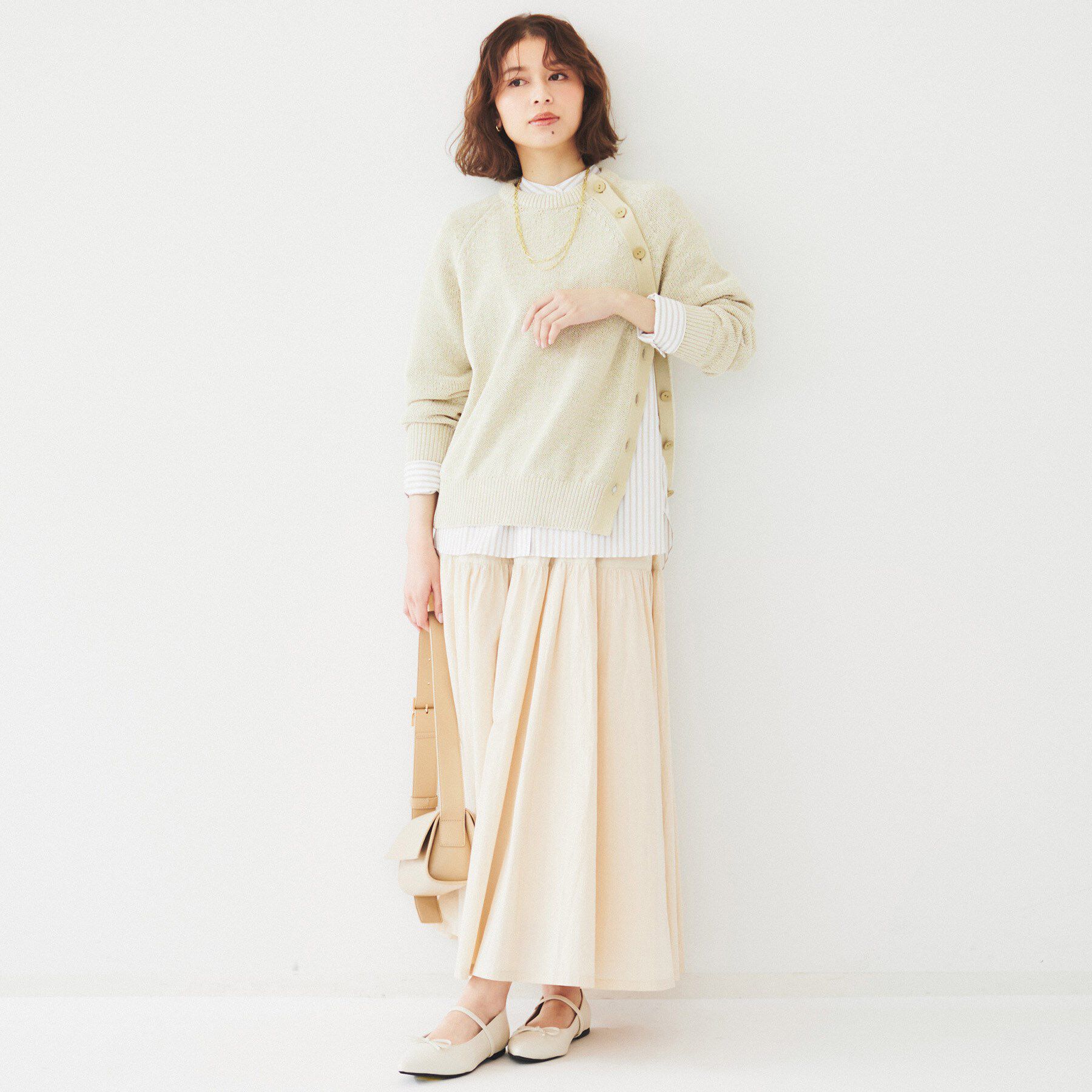 UNTITLED「【手洗い可/春夏素材】ミックスカラー プルオーバーニット」|ニット・セーター|