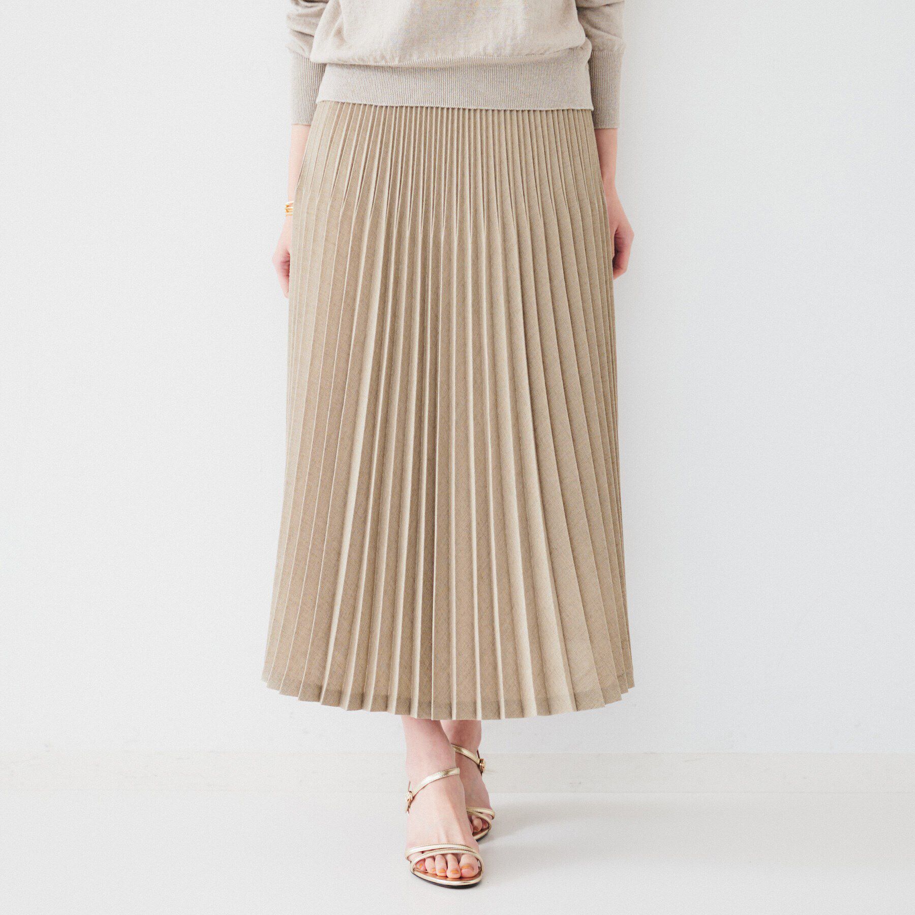UNTITLED「【セットアップ可能】セミフレアプリーツスカート」|スカート|ライトベージュ(05