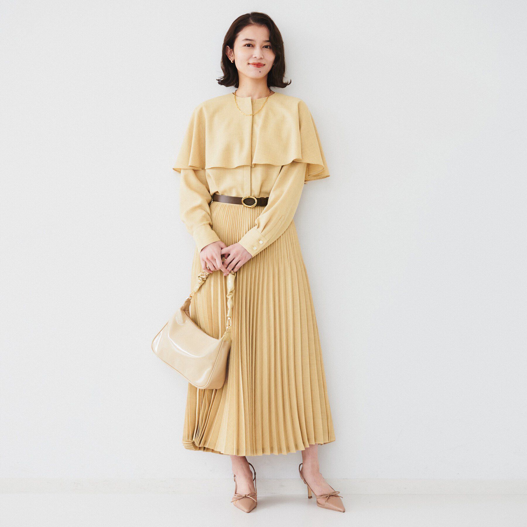 UNTITLED「【セットアップ可能】ケープカラーブラウス」|シャツ・ブラウス|