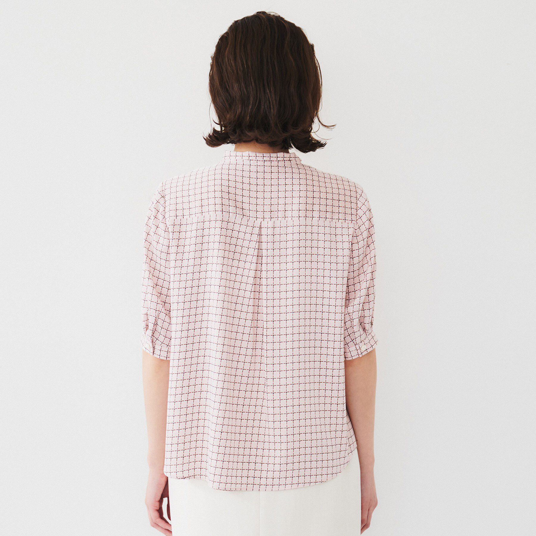 UNTITLED「【通勤/二の腕カバー】ジオメチェック ボウタイブラウス」|シャツ・ブラウス|