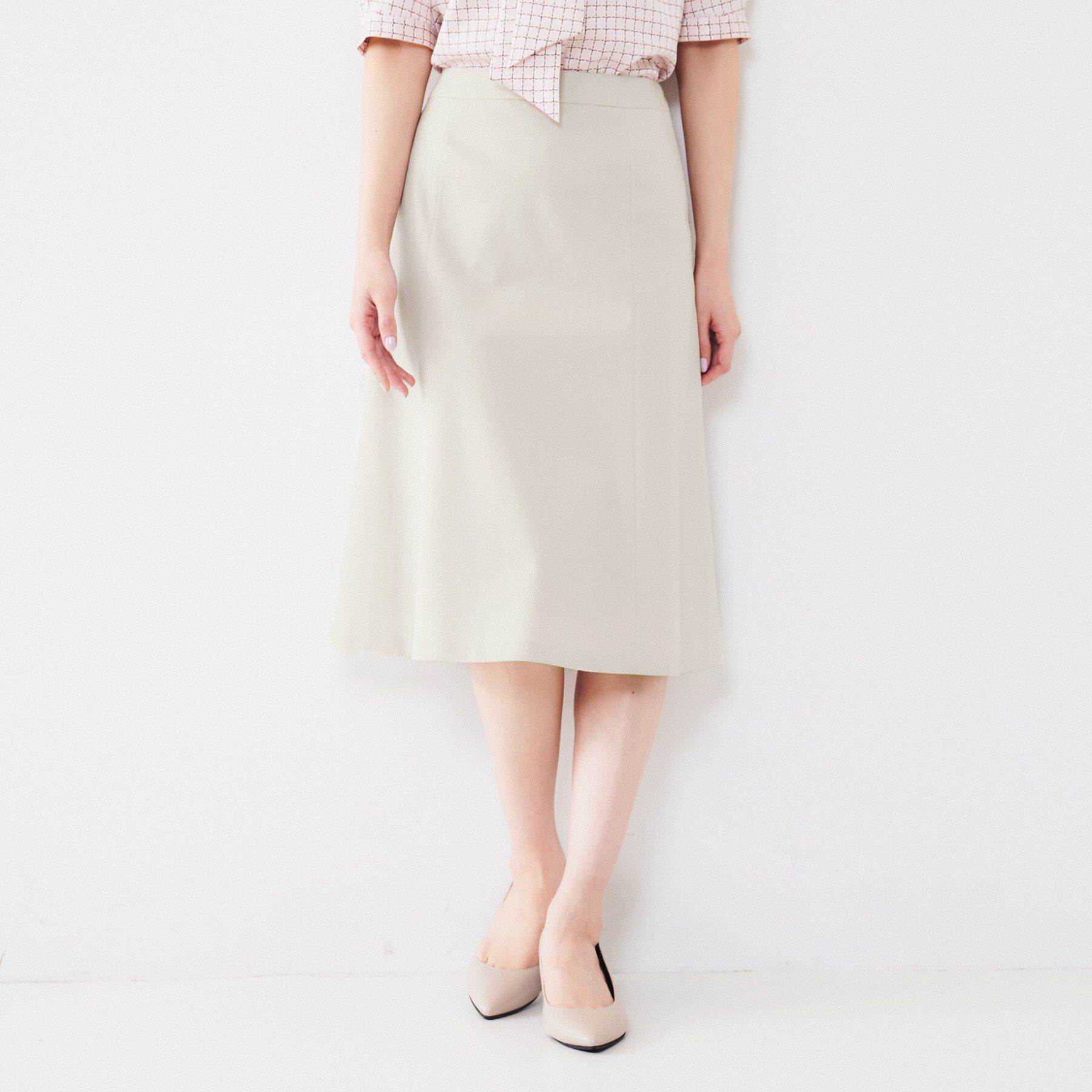 UNTITLED「【通勤スーツ】コットン混ジャージ マーメイドスカート」|スカート|ベージュ(052)