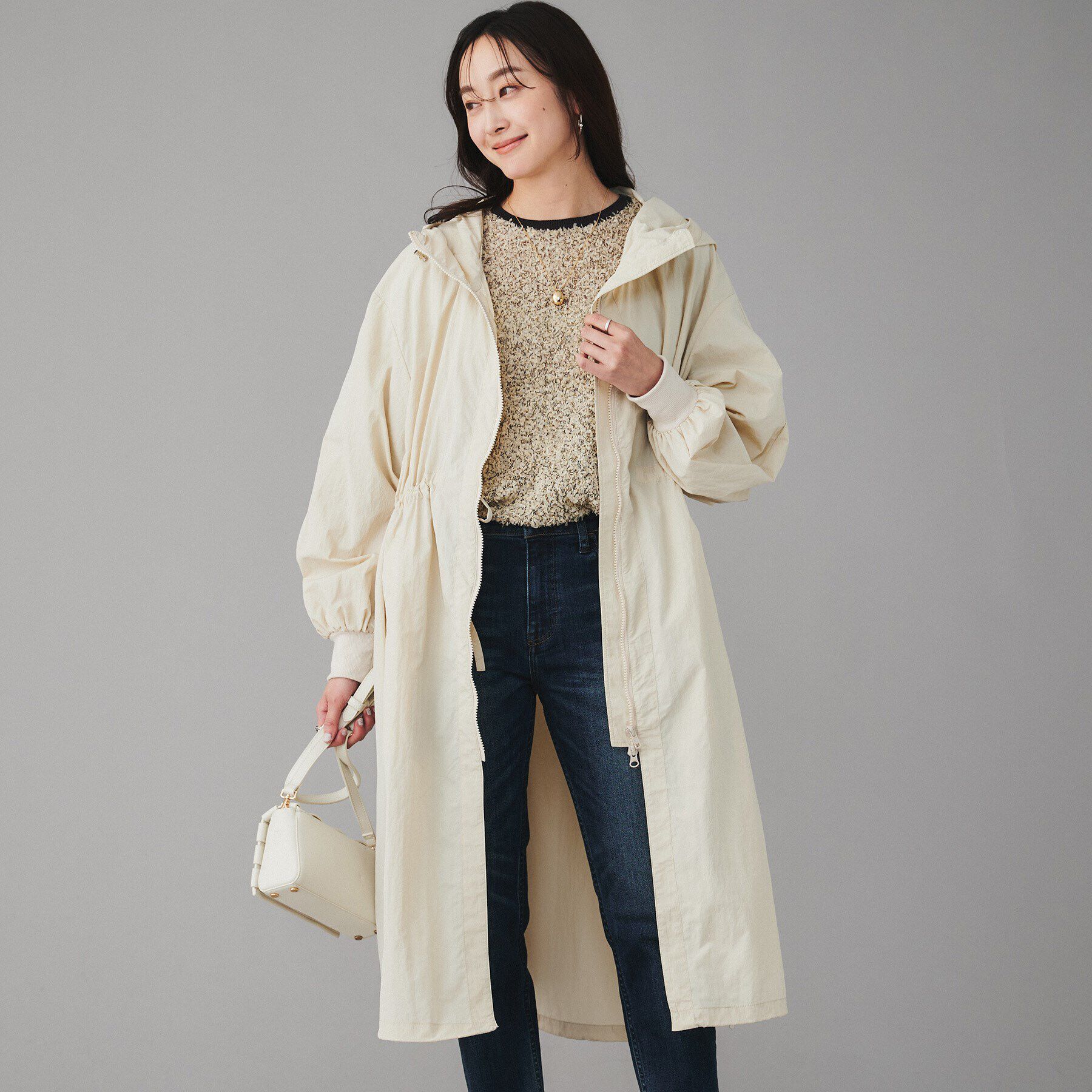 UNTITLED「【Ca_CHIGNON】ロングウィンドブレーカー」|その他|アイボリー(004)