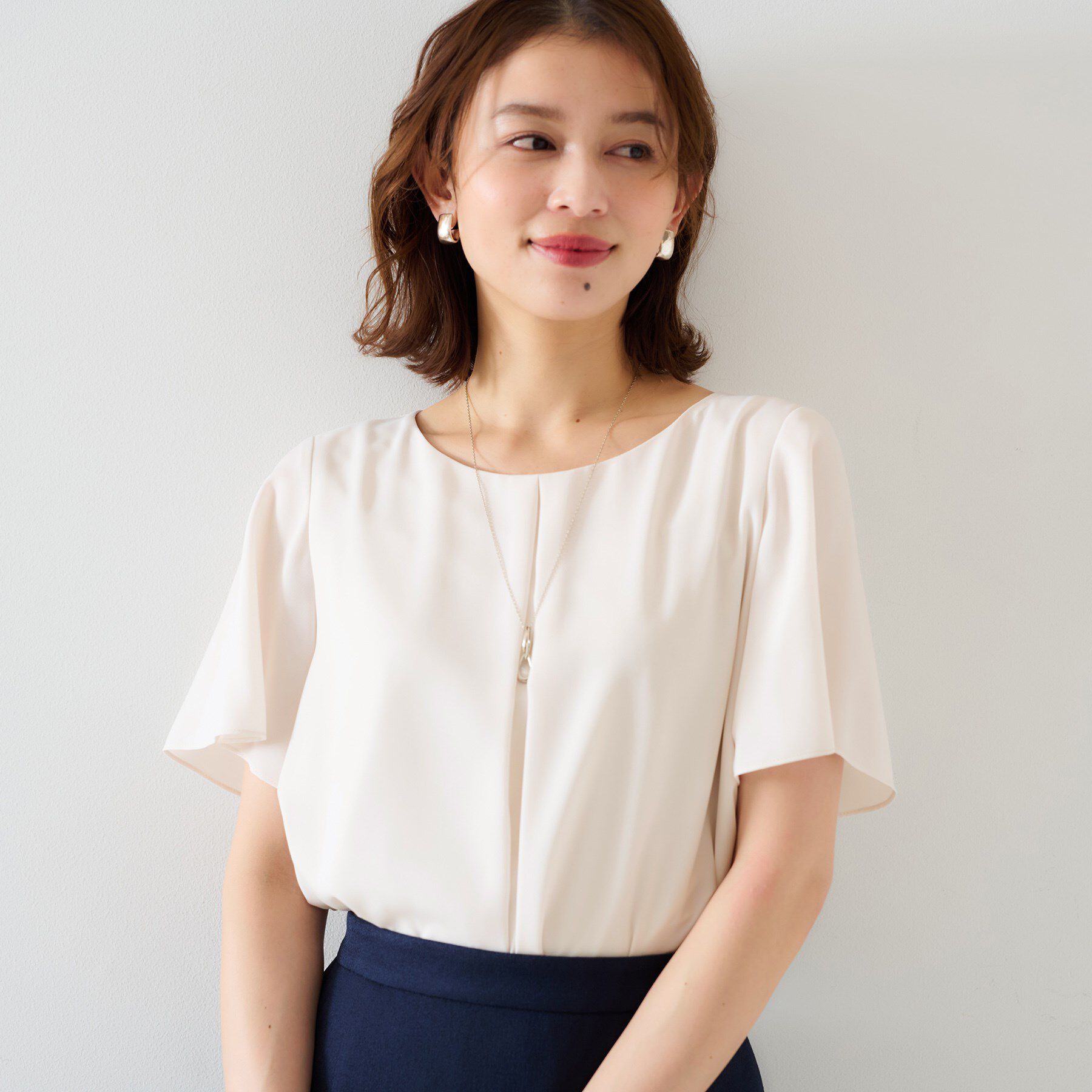 UNTITLED「【通勤／二の腕カバー】フロントタックブラウス」|シャツ・ブラウス|