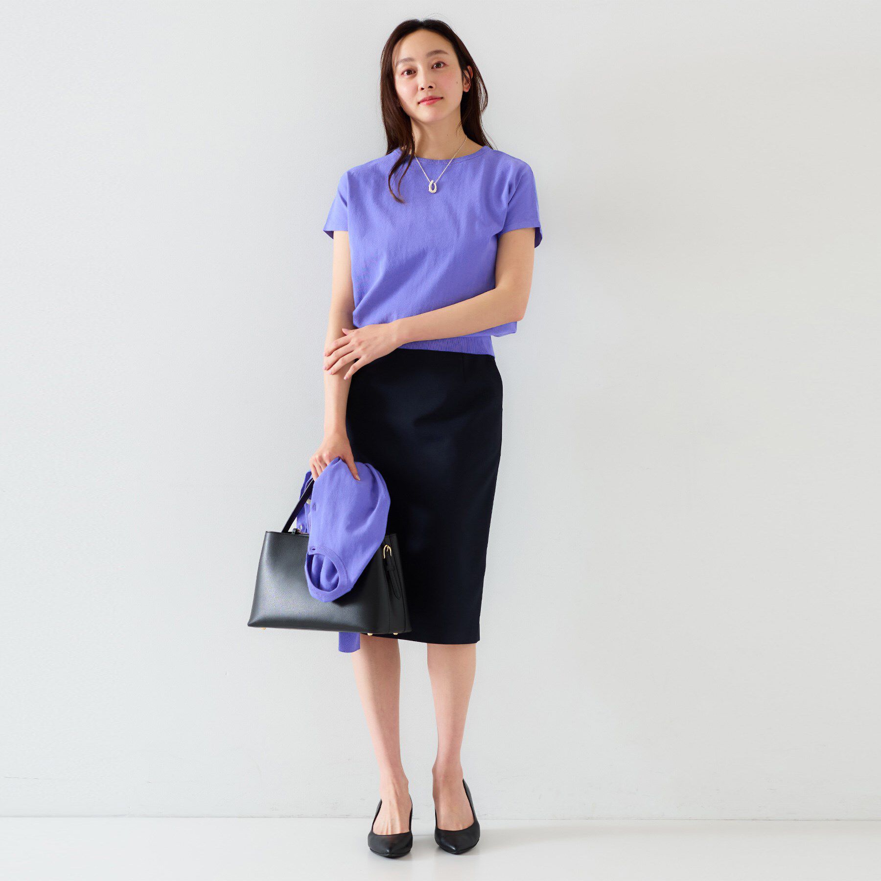 UNTITLED「【11色展開/コットン100/アンサンブル可能】 プルオーバーニット」|ニット・セーター|