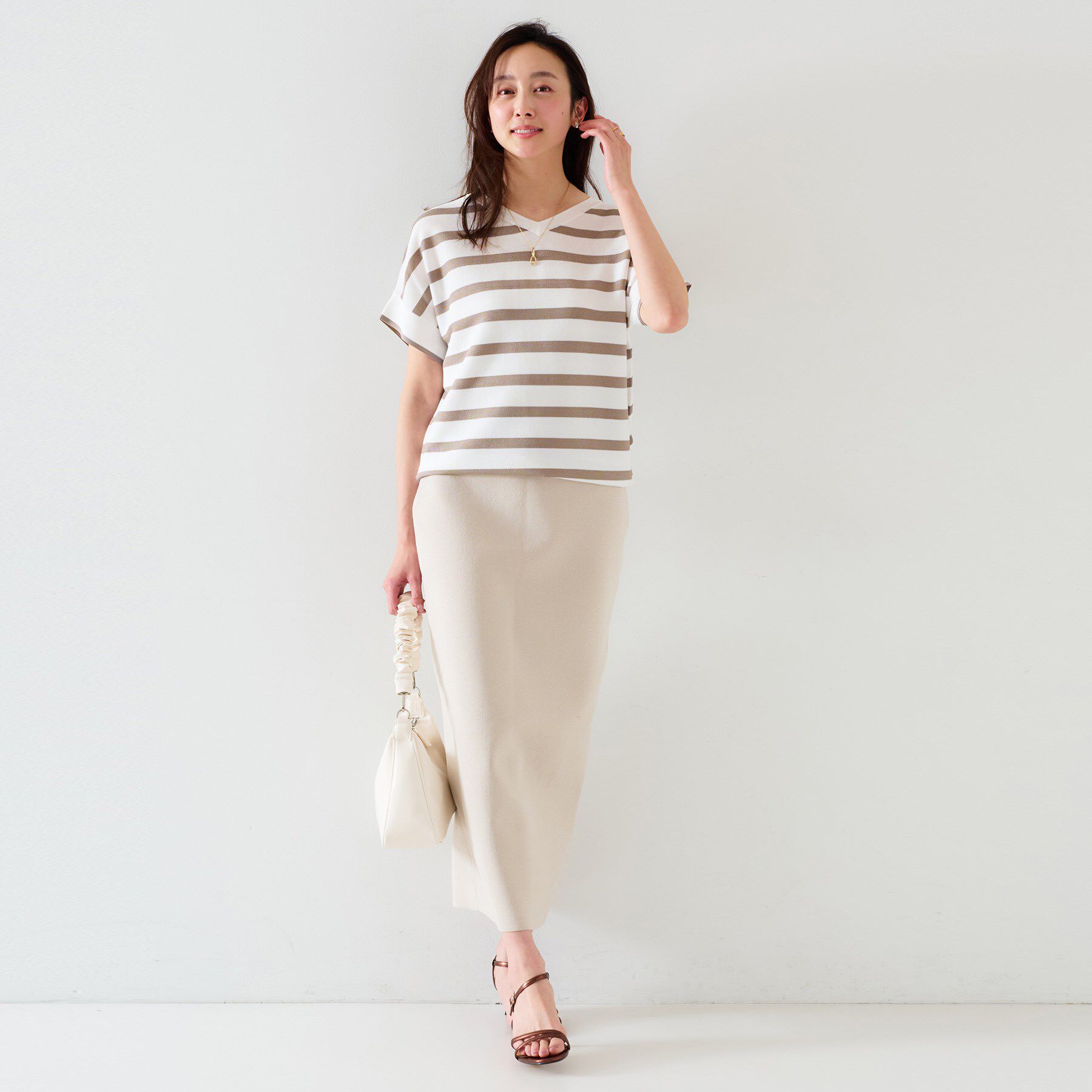 UNTITLED「【12色展開/体型カバー/2way】バウンドスリーブニット」|ニット・セーター|