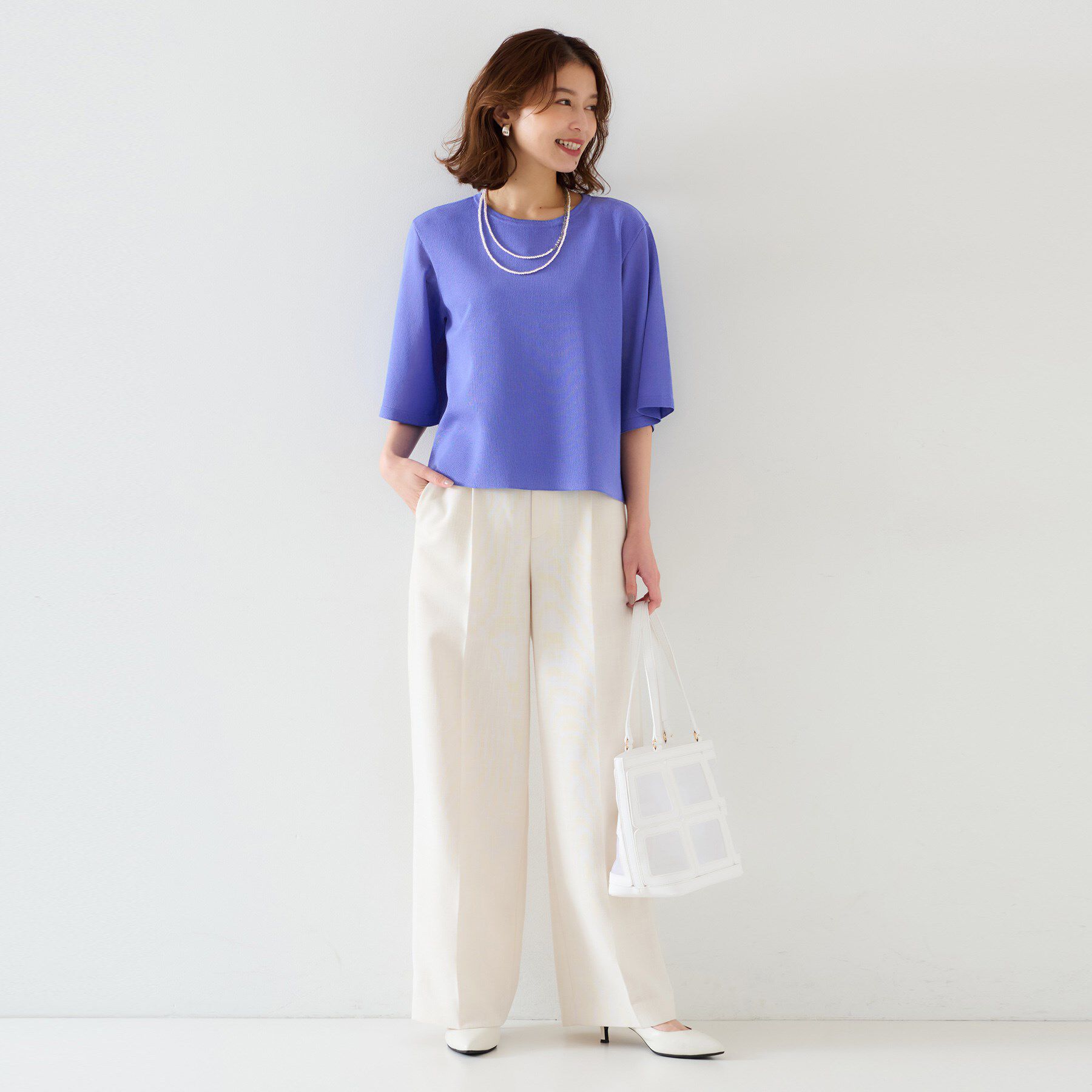 UNTITLED「【清涼感/二の腕カバー】シアープルオーバーニット」|ニット・セーター|