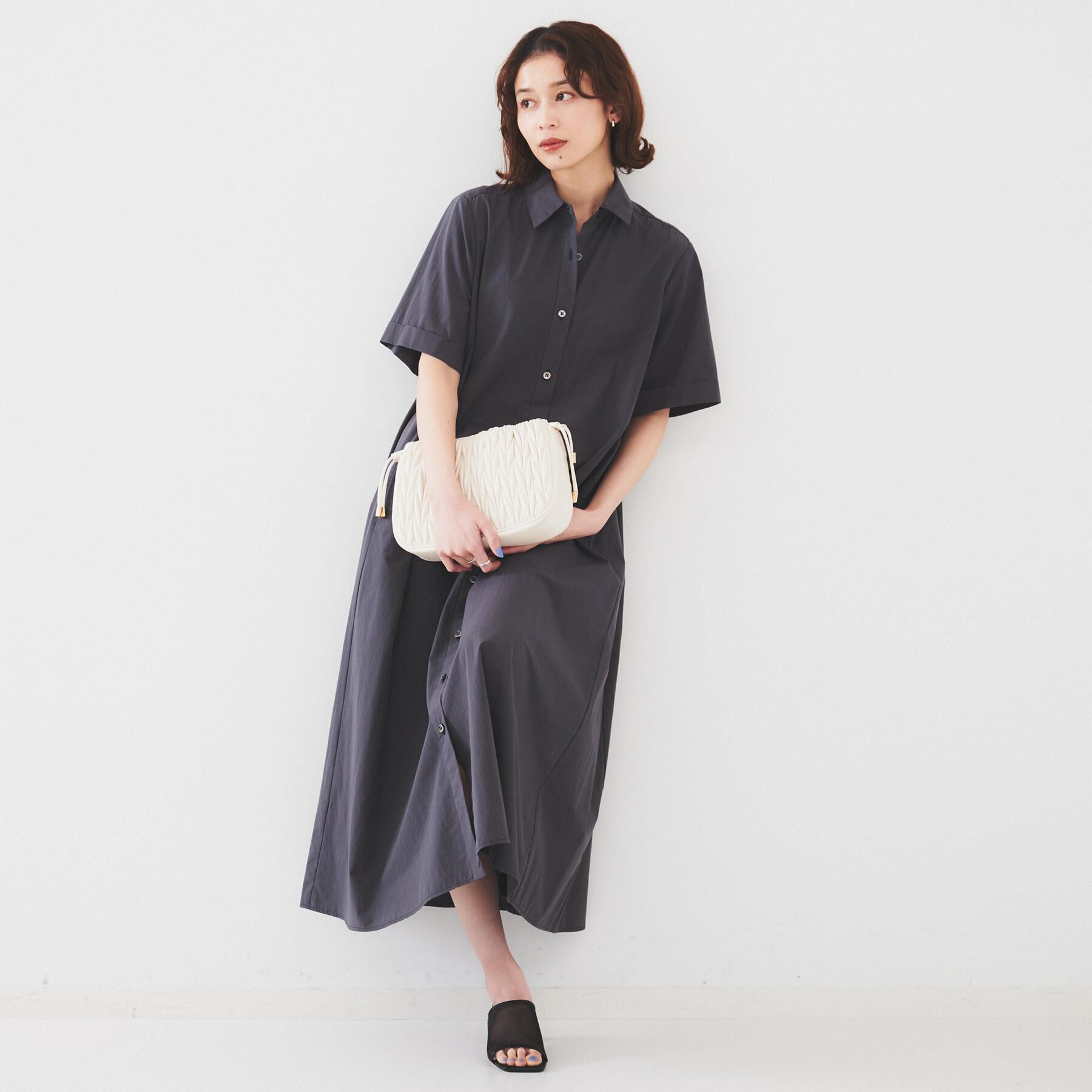 UNTITLED「【コットン100／前開き／夏ワンピ】ロングシャツワンピース」|ワンピース|