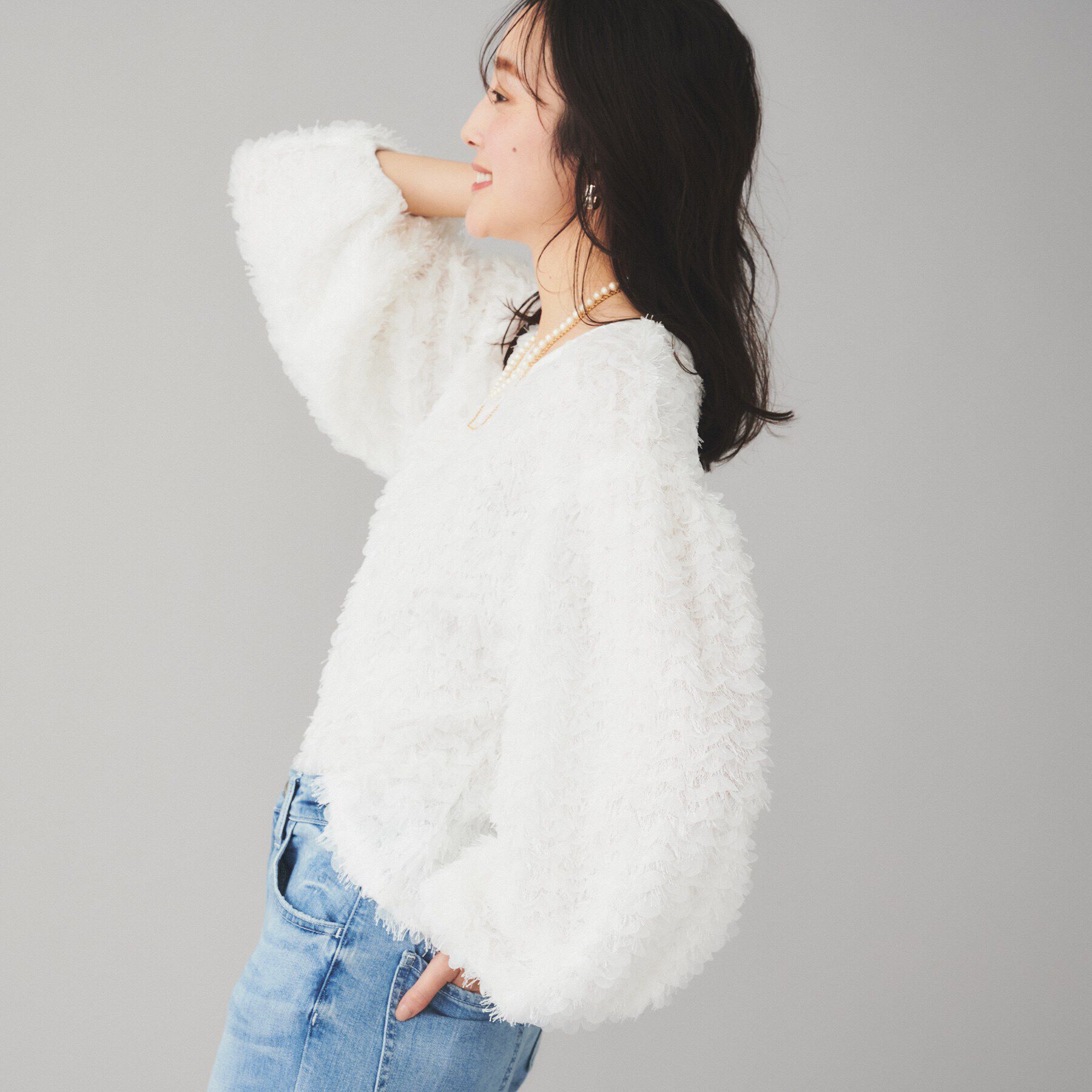 UNTITLED「【Mewl】ふわふわジャカードブラウス」|シャツ・ブラウス|