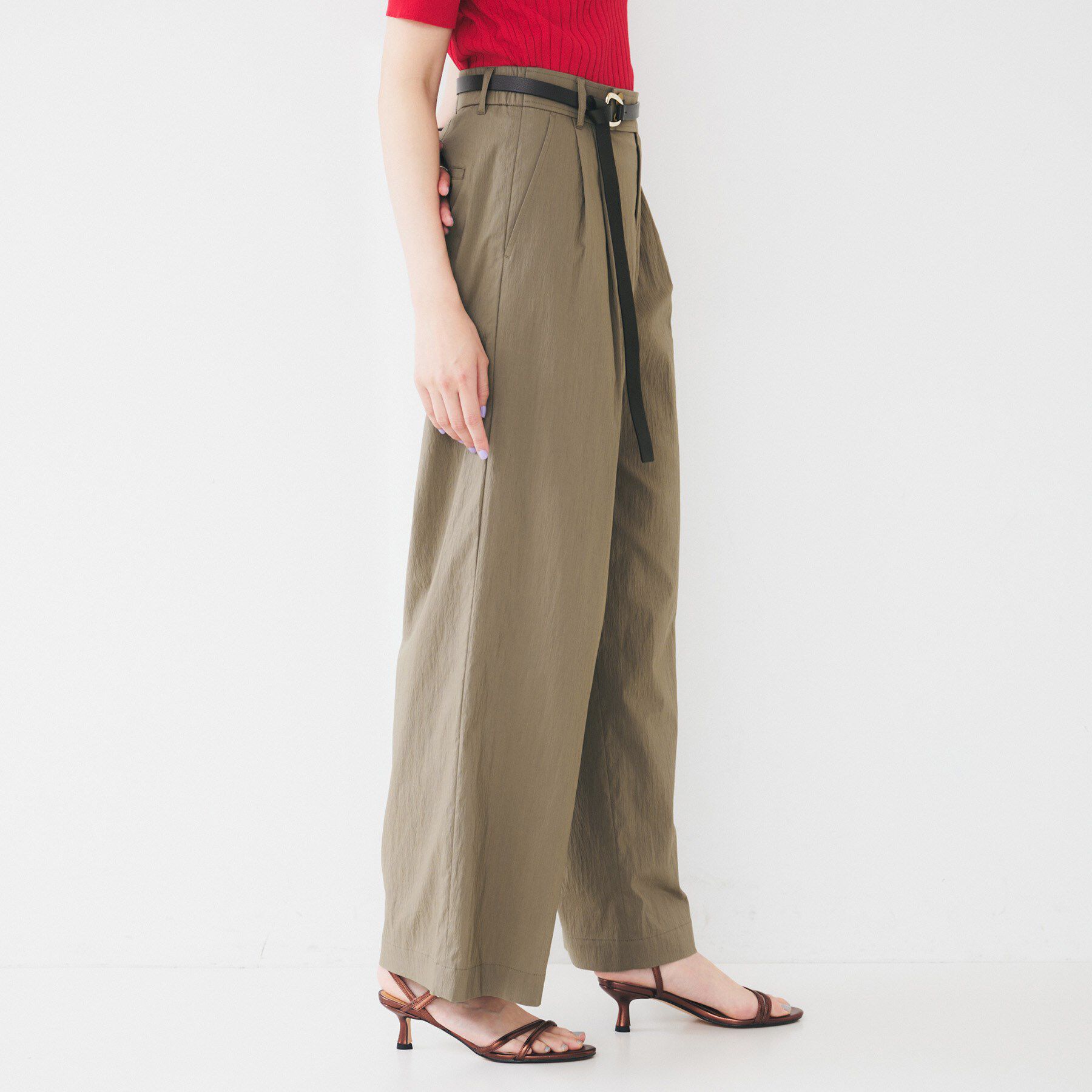 UNTITLED「【後ろウエストゴム/洗える】2タックワイドパンツ」|その他|