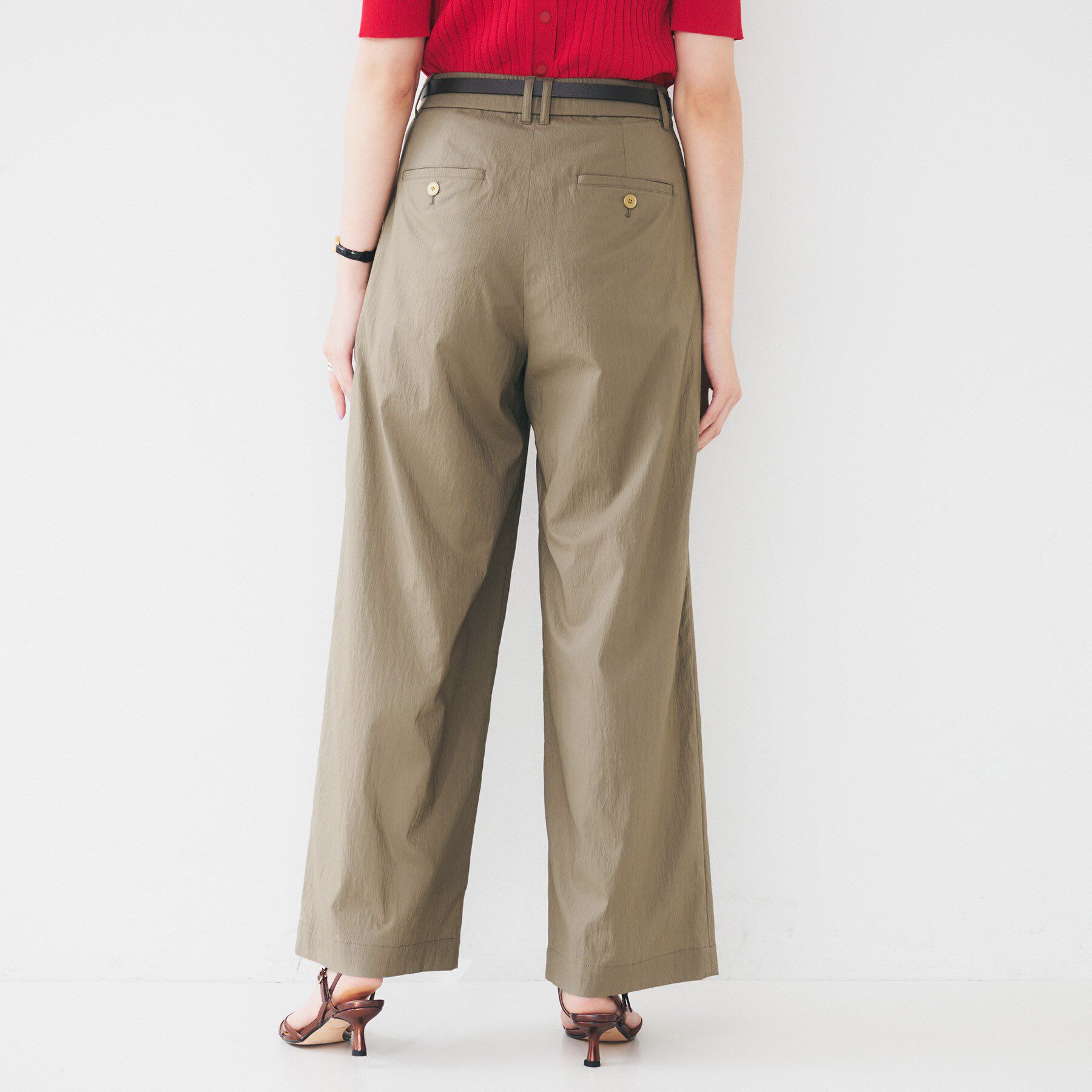 UNTITLED「【後ろウエストゴム/洗える】2タックワイドパンツ」|その他|