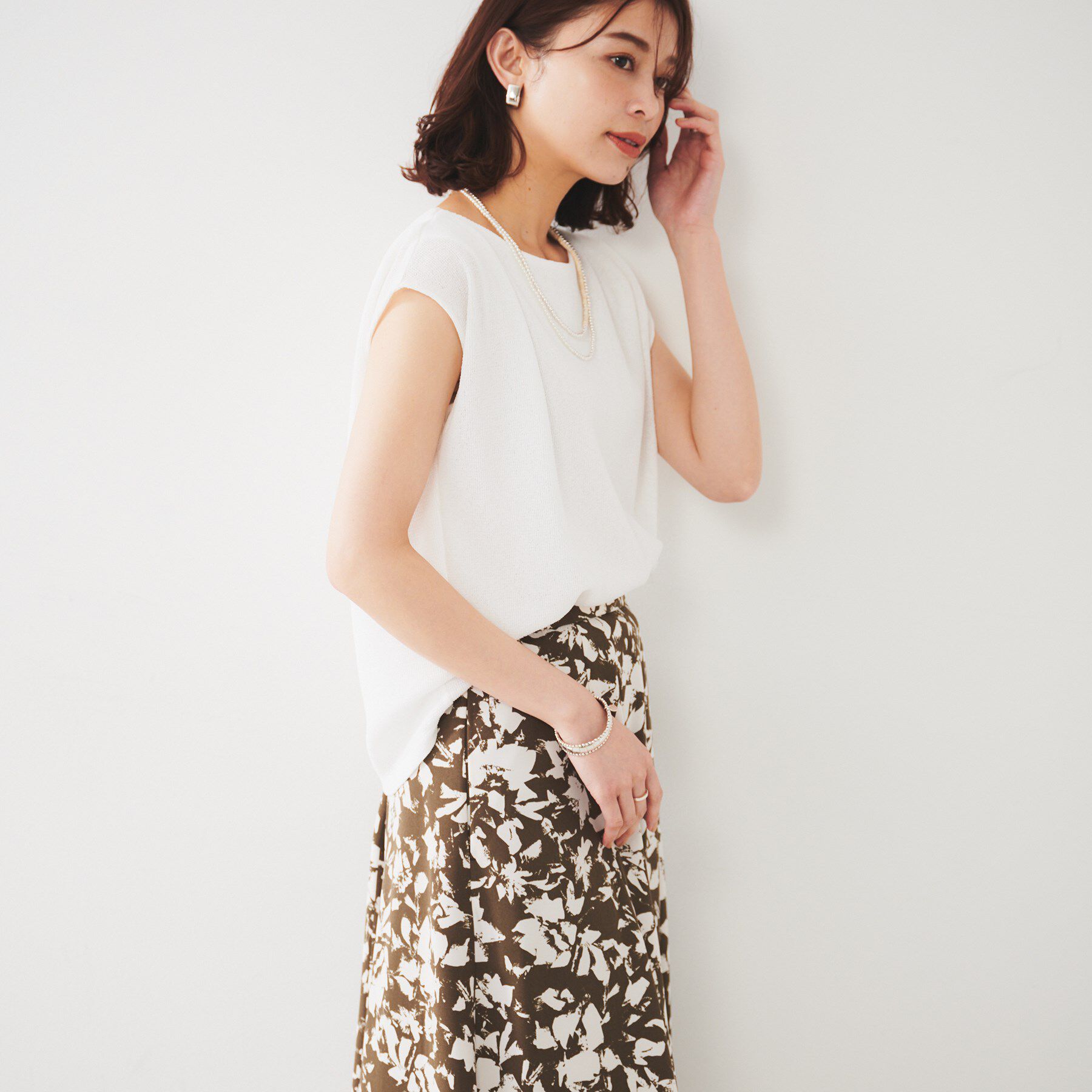 UNTITLED「【ジャージ素材】インナードッキングシアーカットソー」|Tシャツ・カットソー|