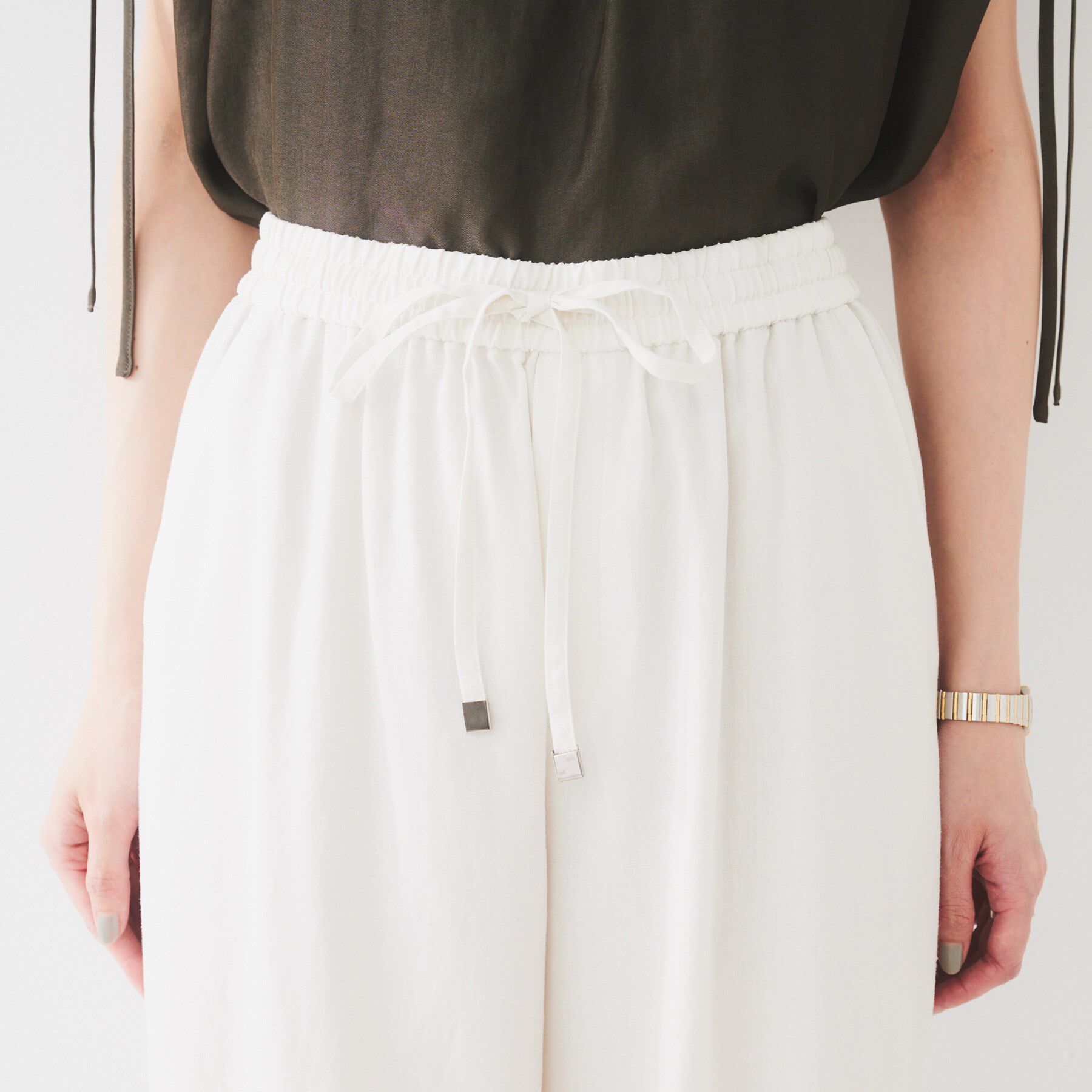 UNTITLED「【ウエストゴム/洗える/オンオフ】ドロストワイドパンツ」|その他|