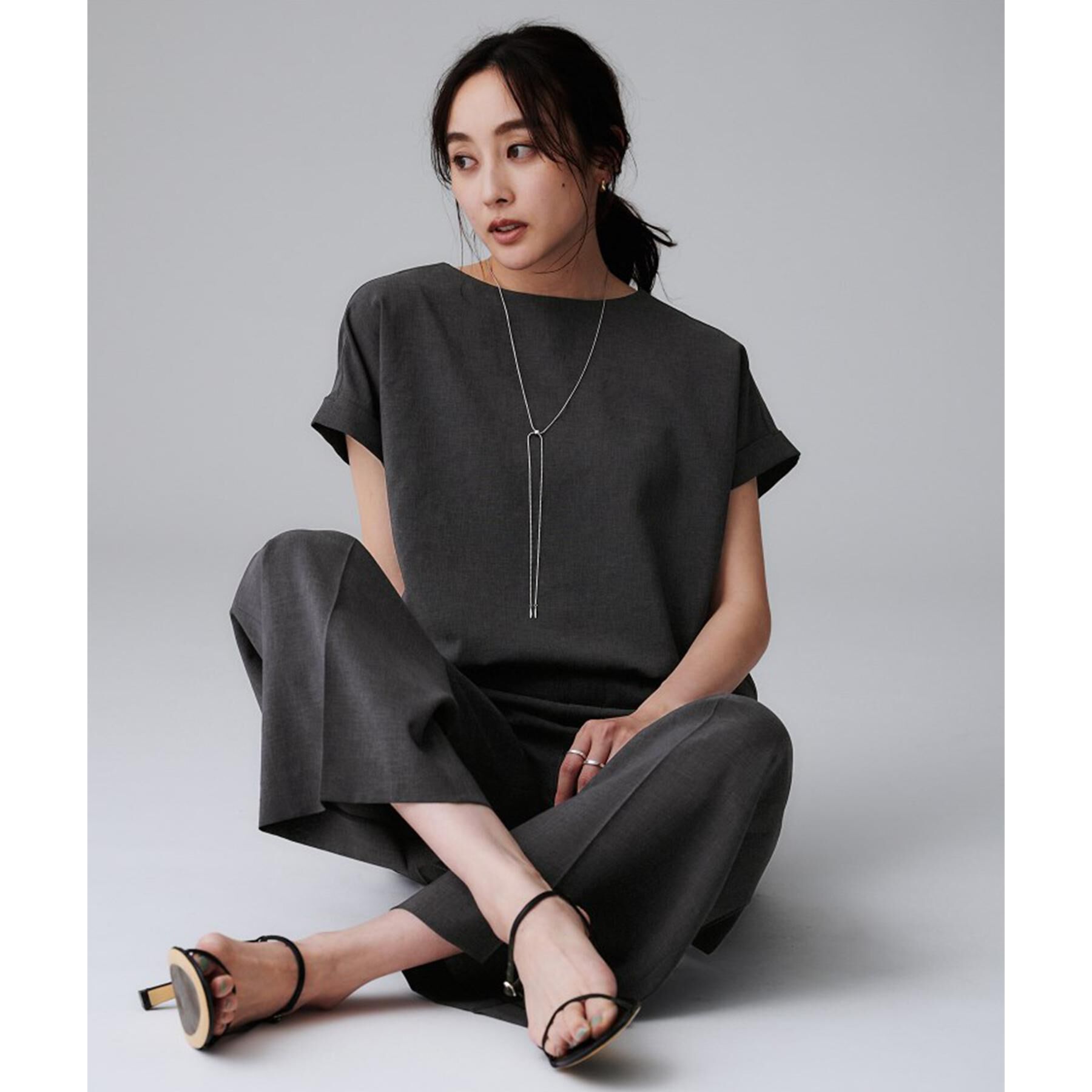 UNTITLED「【セットアップ可/はっ水/通勤】リラククール 半袖ブラウス」|シャツ・ブラウス|