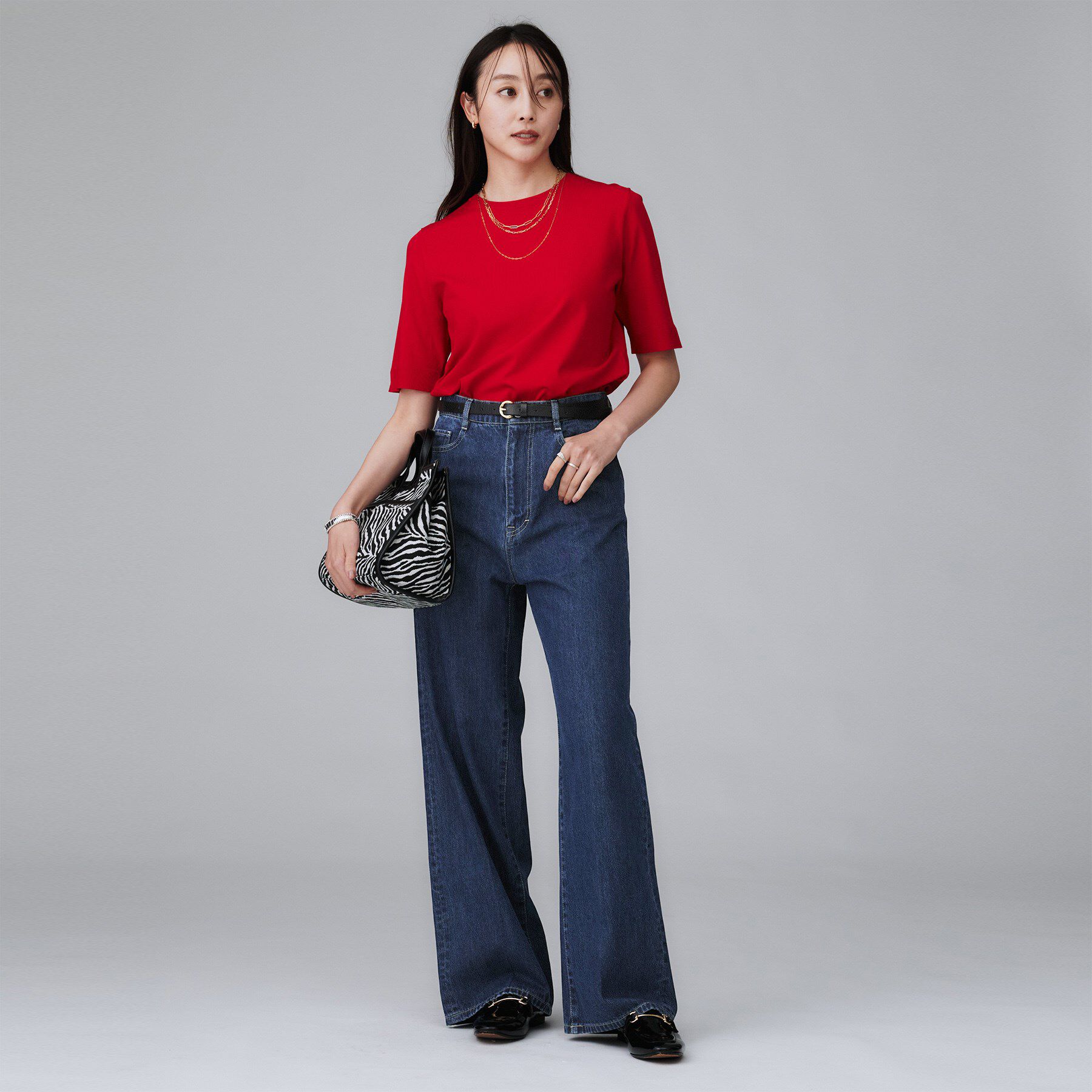 UNTITLED「【グレー/ブルー/ジーンズ】ソフトワイドデニムパンツ」|デニム|