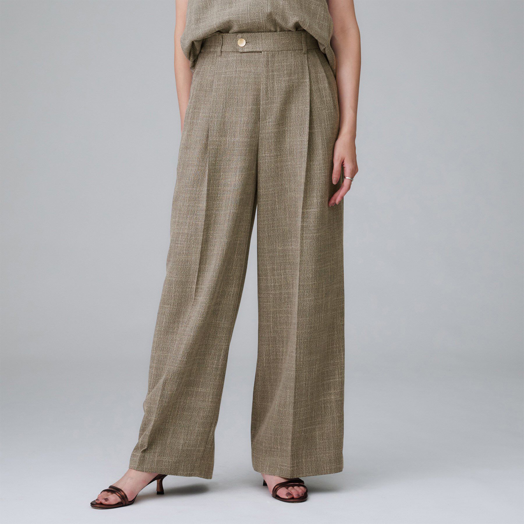 UNTITLED「【セットアップ可/洗える】梳毛調合繊2タックワイドパンツ」|その他|