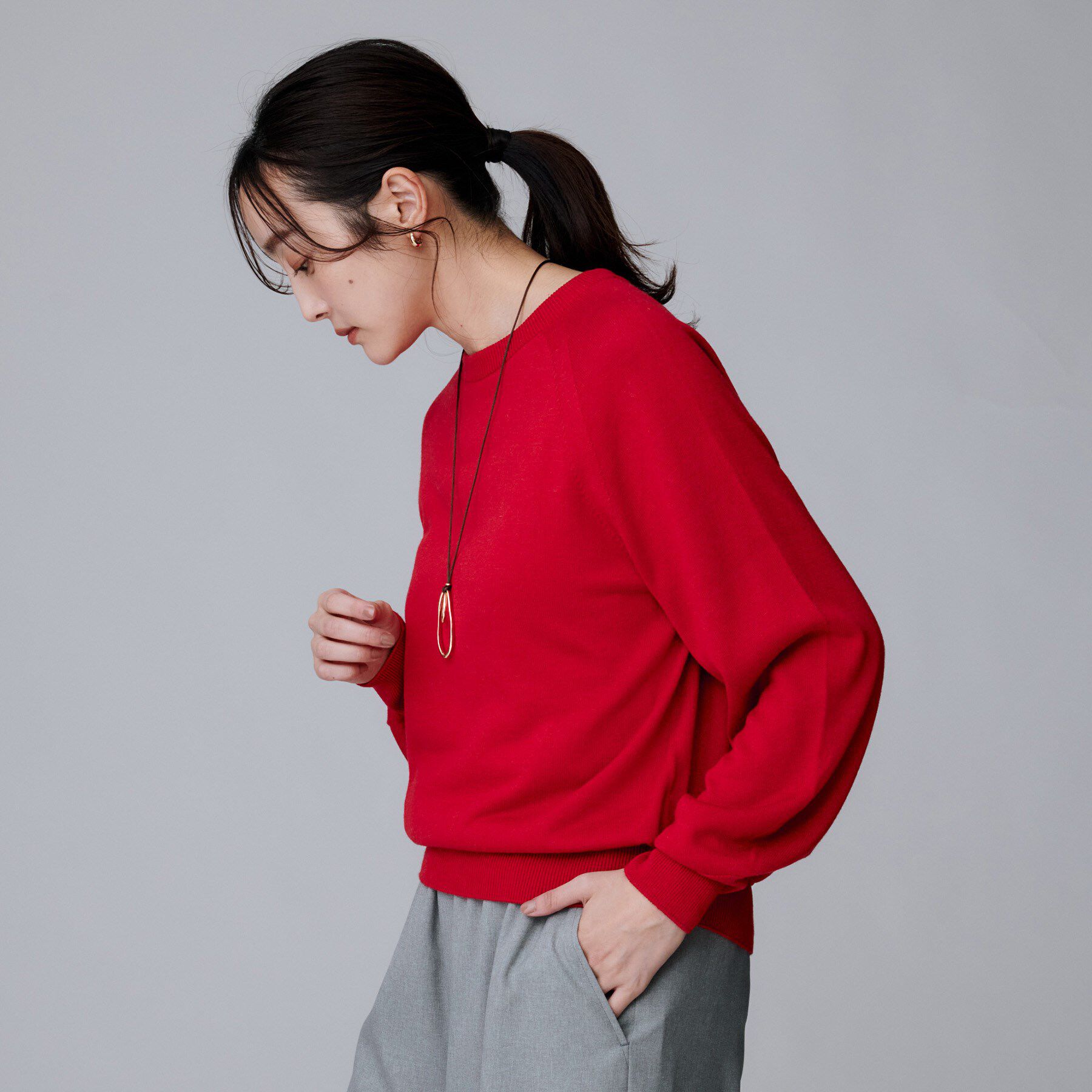 UNTITLED「【8色展開／コンパクト丈】レーヨン混 コクーンニット」|ニット・セーター|