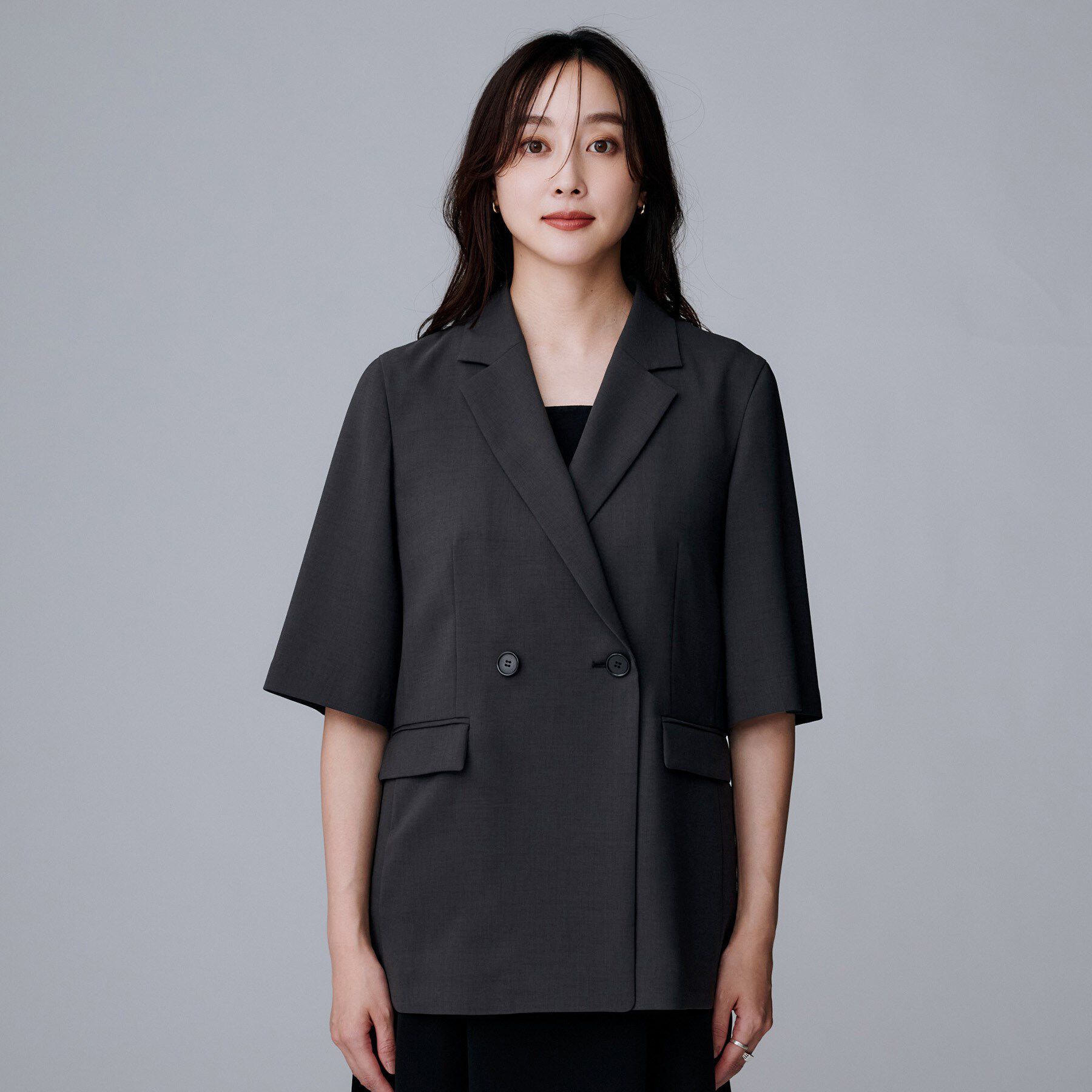 UNTITLED「【UVカット/接触冷感/洗える/テーラード】ライトウェイト ハーフスリーブジャケット」|テーラードジャケット|