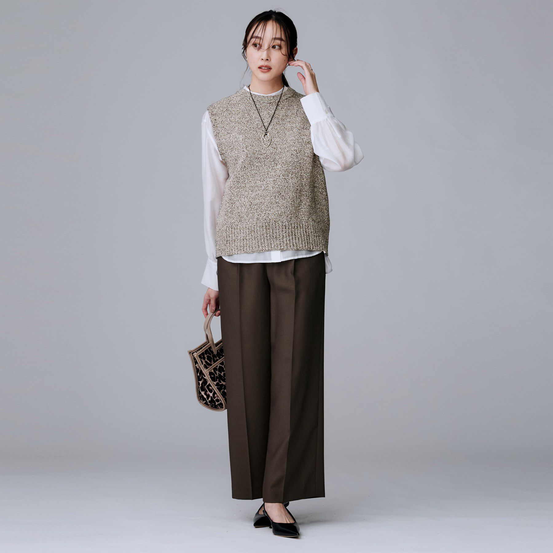 UNTITLED「【重ね着レイヤードに】杢調ニットベスト」|ベスト・ジレ|