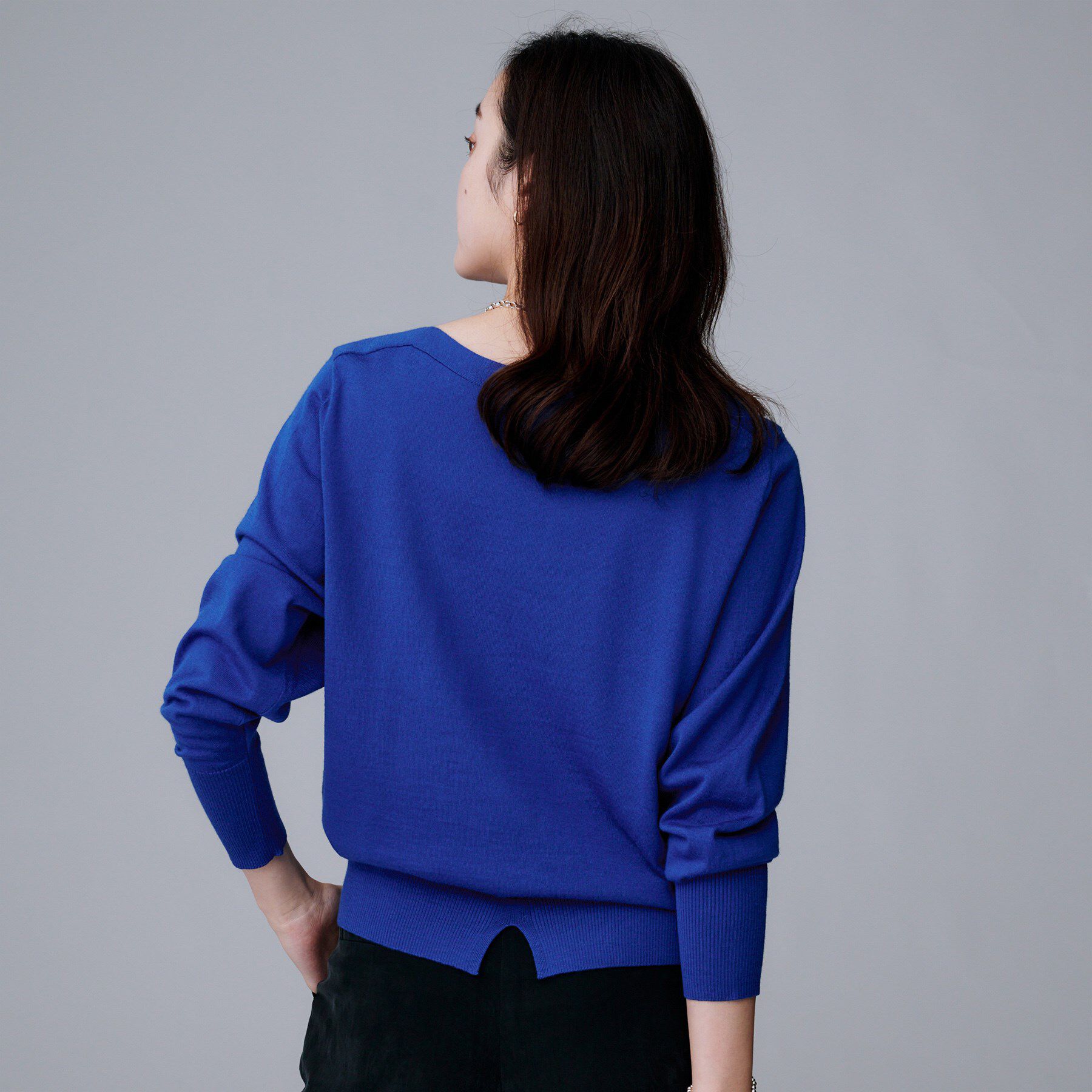 UNTITLED「【アンサンブル可/洗える】シルクウールカシミヤ ドルマンスリーブニット」|ニット・セーター|