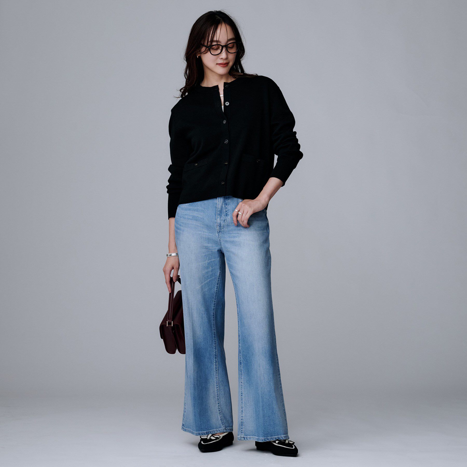 UNTITLED「【アンサンブル可/ジャケット風】ウールミラノリブカーディガン」|カーディガン|