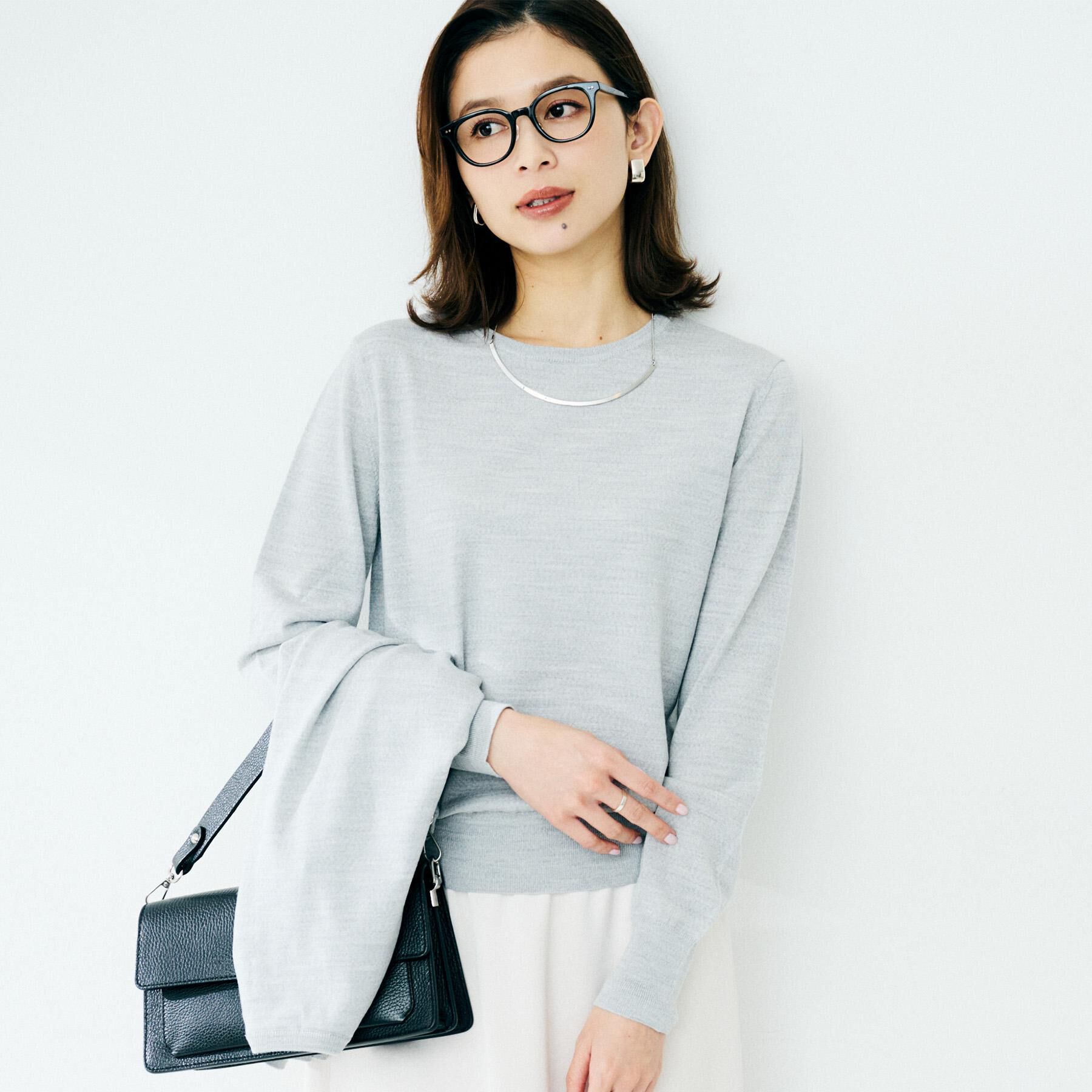 UNTITLED「【アンサンブル可/洗える/ウール100%】クルーネックウールニット」|ニット・セーター|