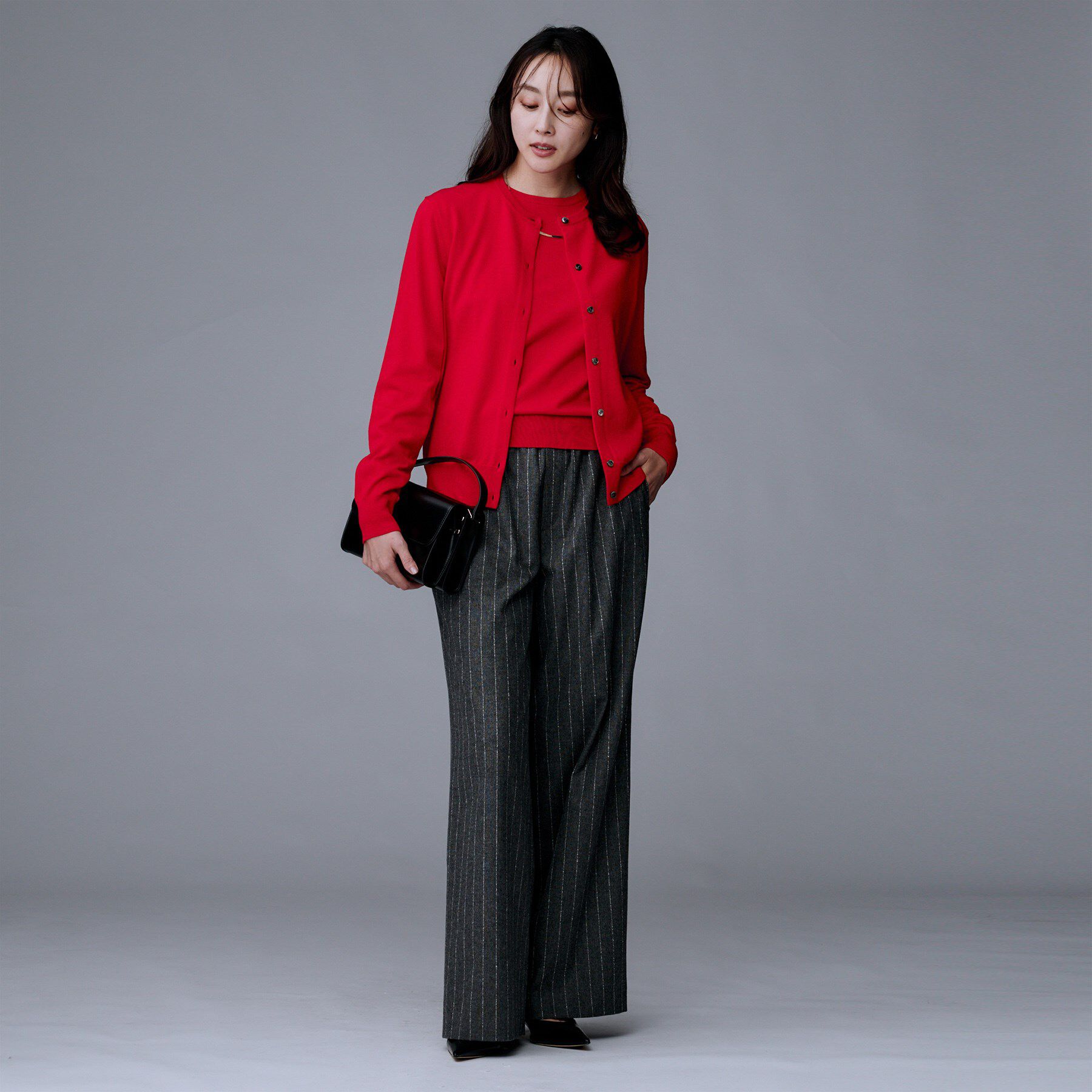 UNTITLED「【洗える/アンサンブル可/ウール100%】ウールクルーカーディガン」|カーディガン|