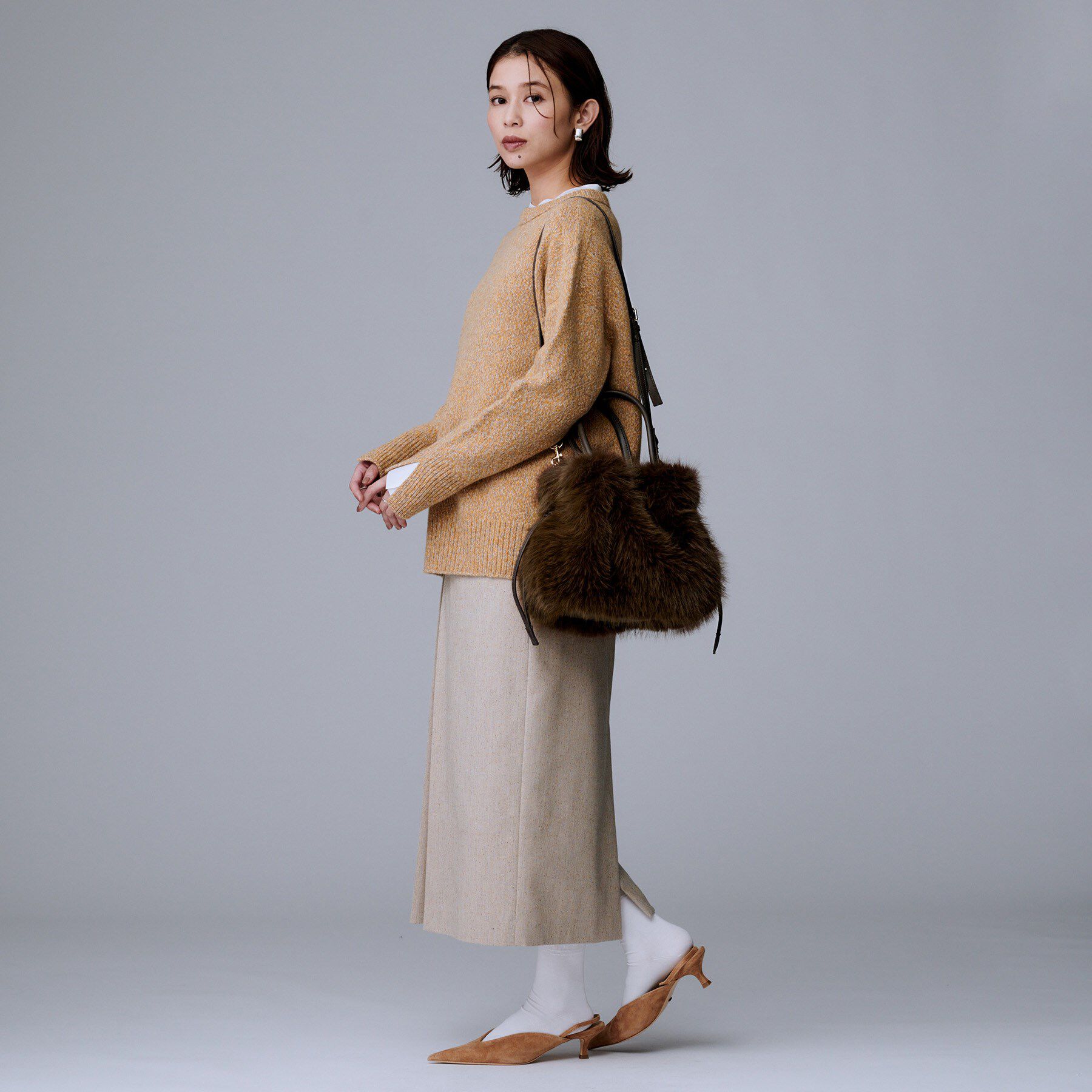 UNTITLED「【定番人気！】2Wayドロストフェイクファートート」|トートバッグ|