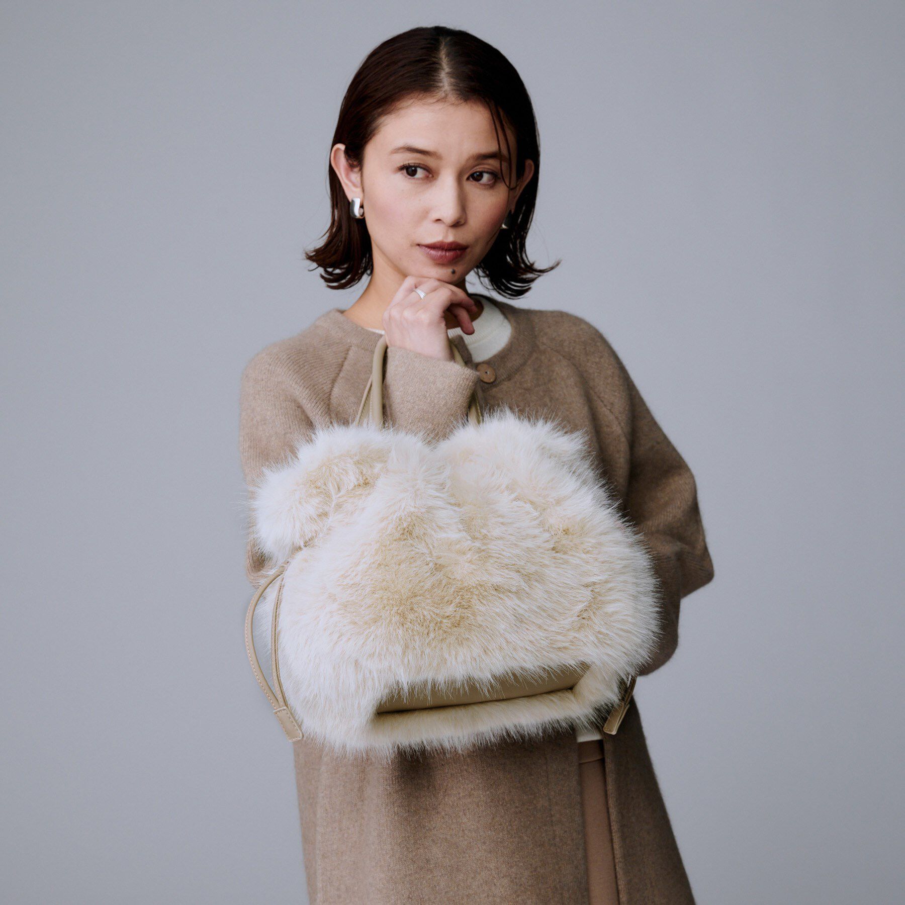 UNTITLED「【定番人気！】2Wayドロストフェイクファートート」|トートバッグ|