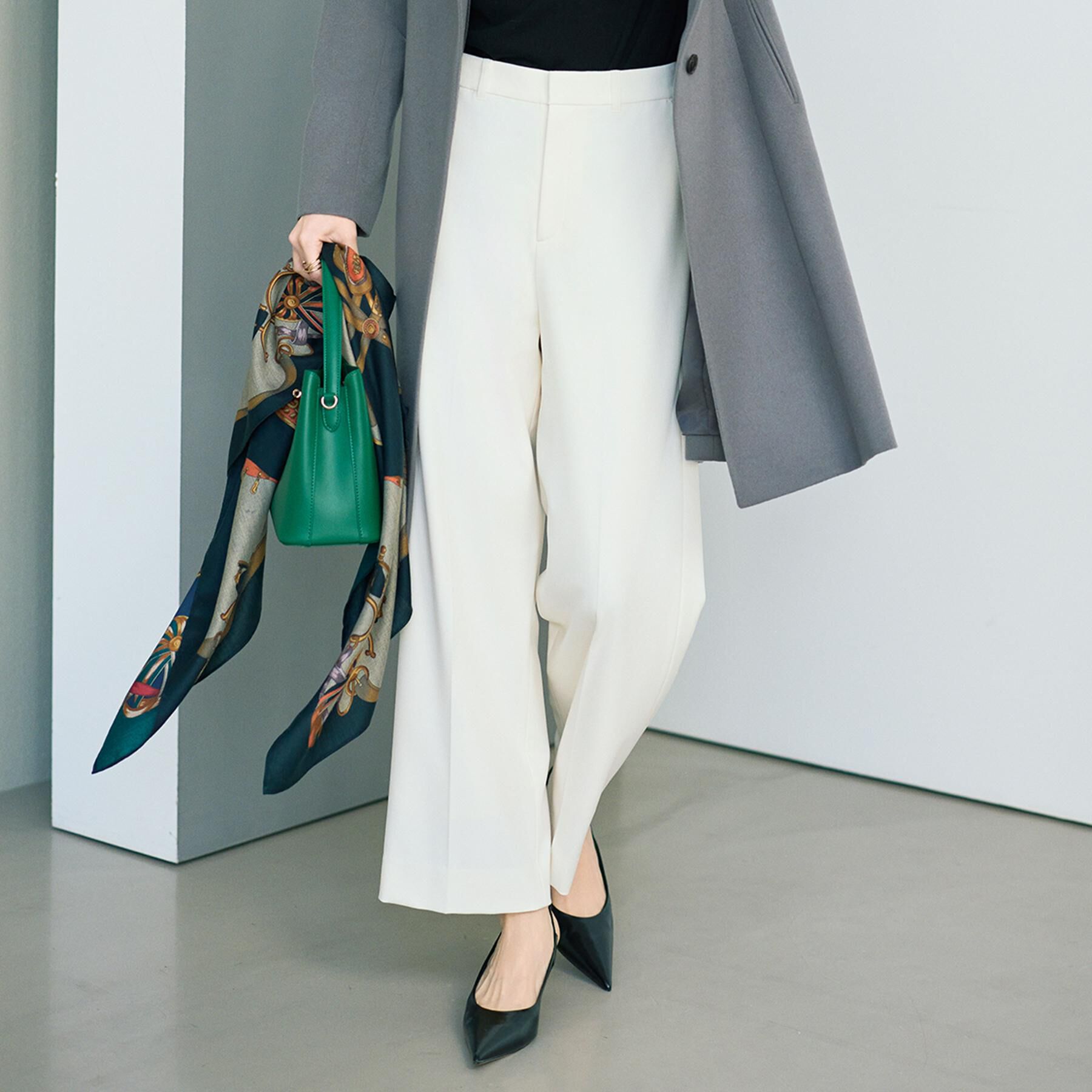 UNTITLED「【あったか素材/ストレッチ性】裏起毛ワイドパンツ」|その他|オフホワイト(003